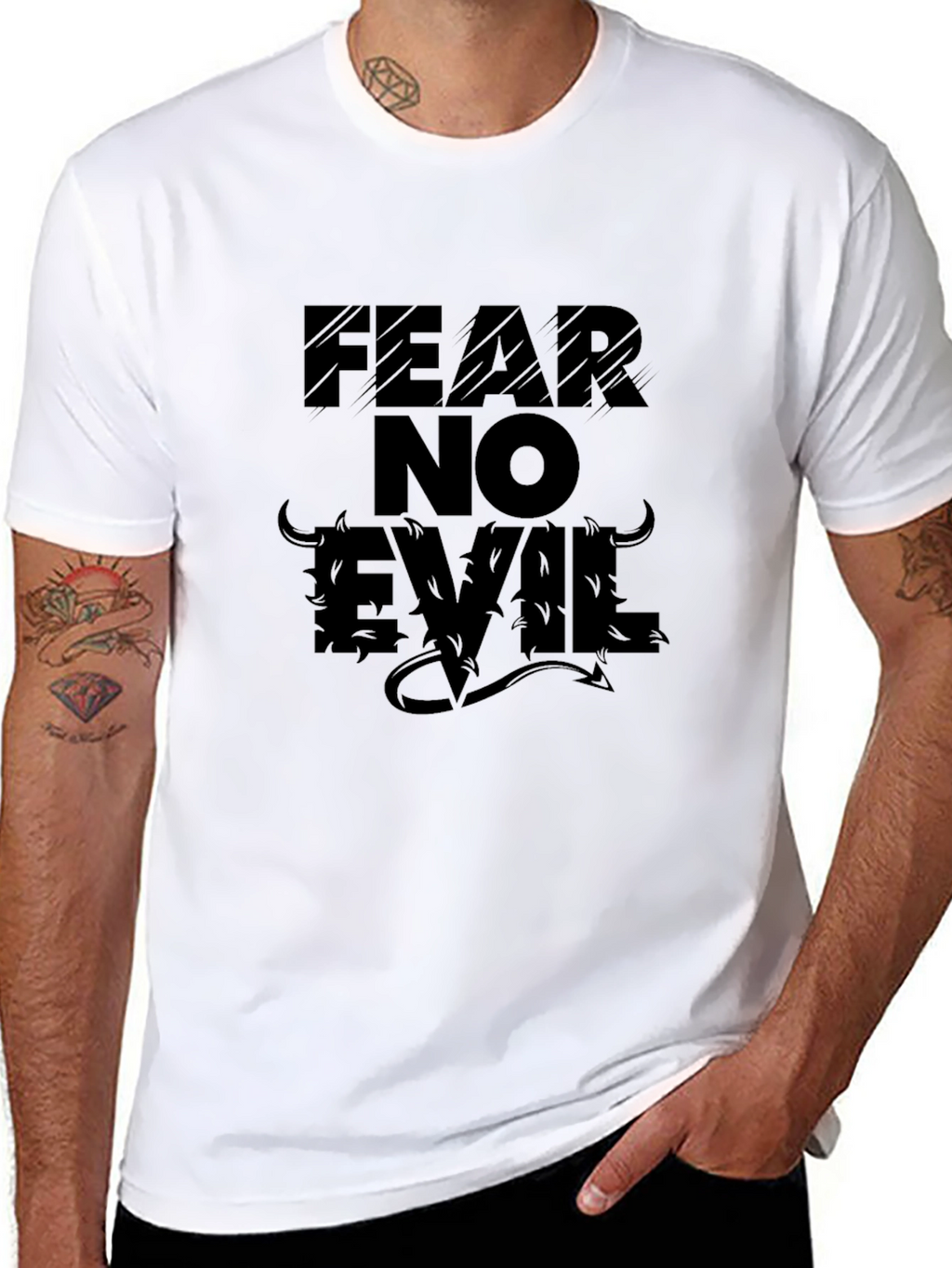 Fear No Evil Graphic T-Shirt - Black