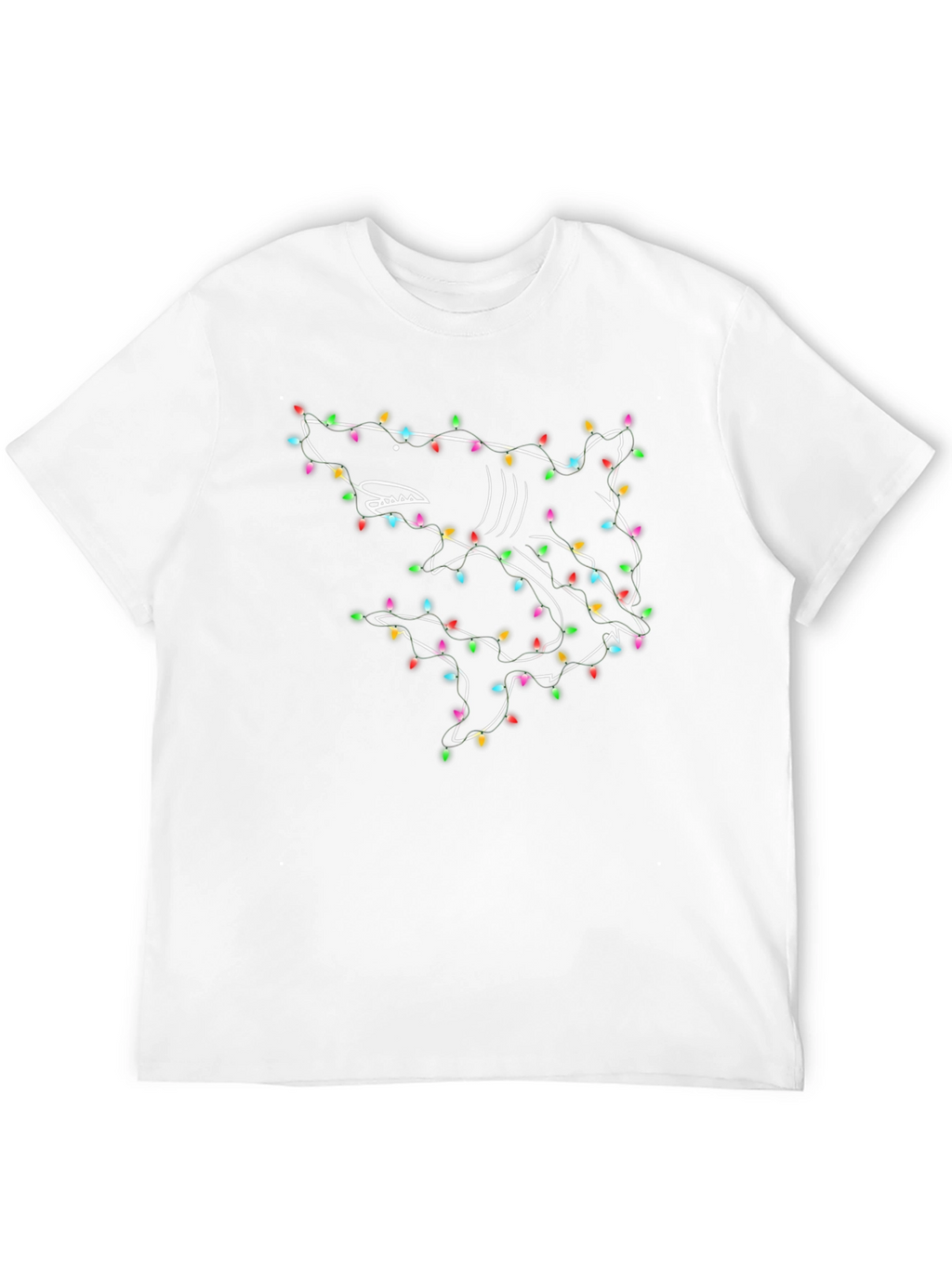 Shark Christmas Lights Graphic T-Shirt