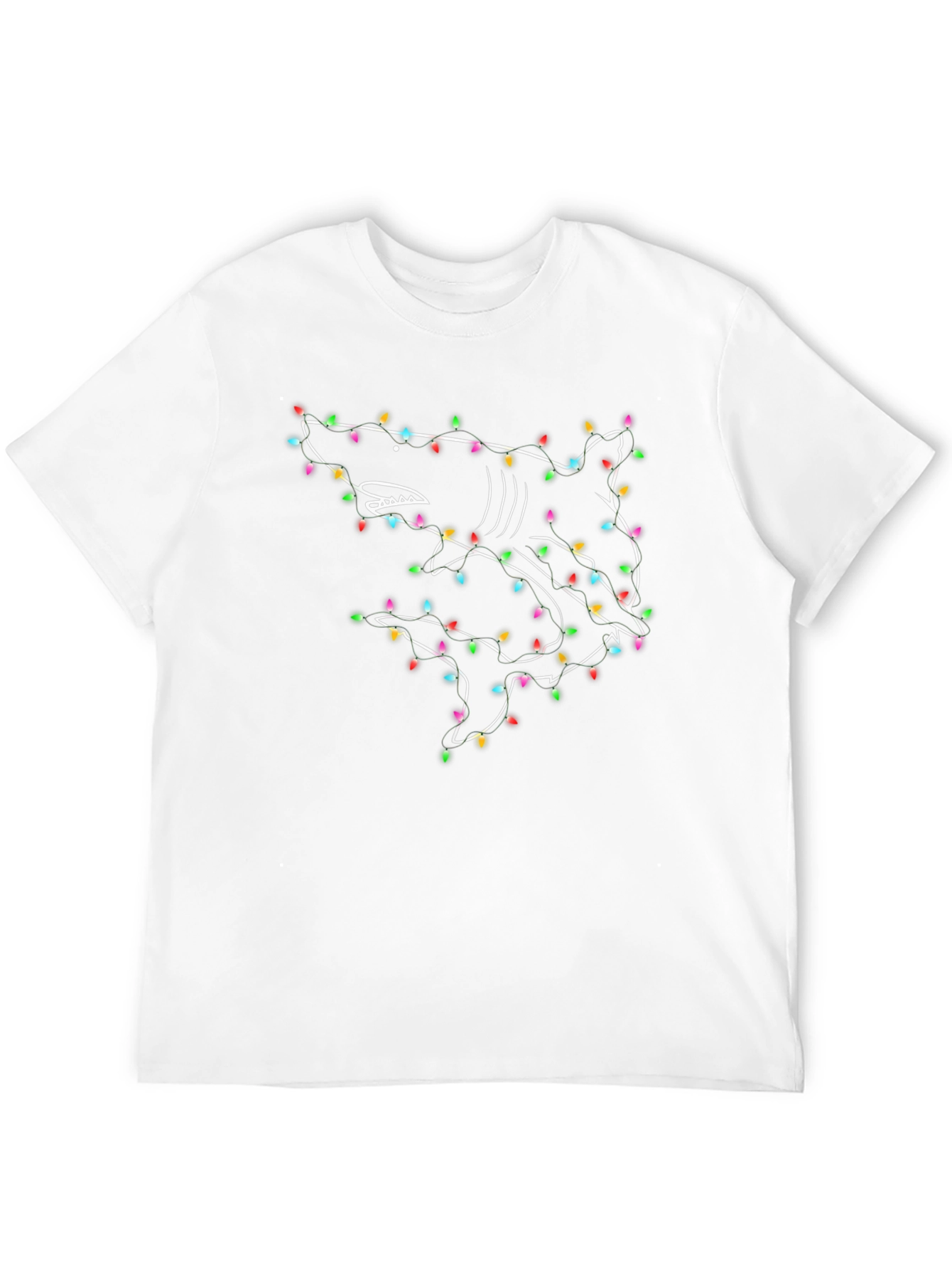 Shark Christmas Lights Graphic T-Shirt