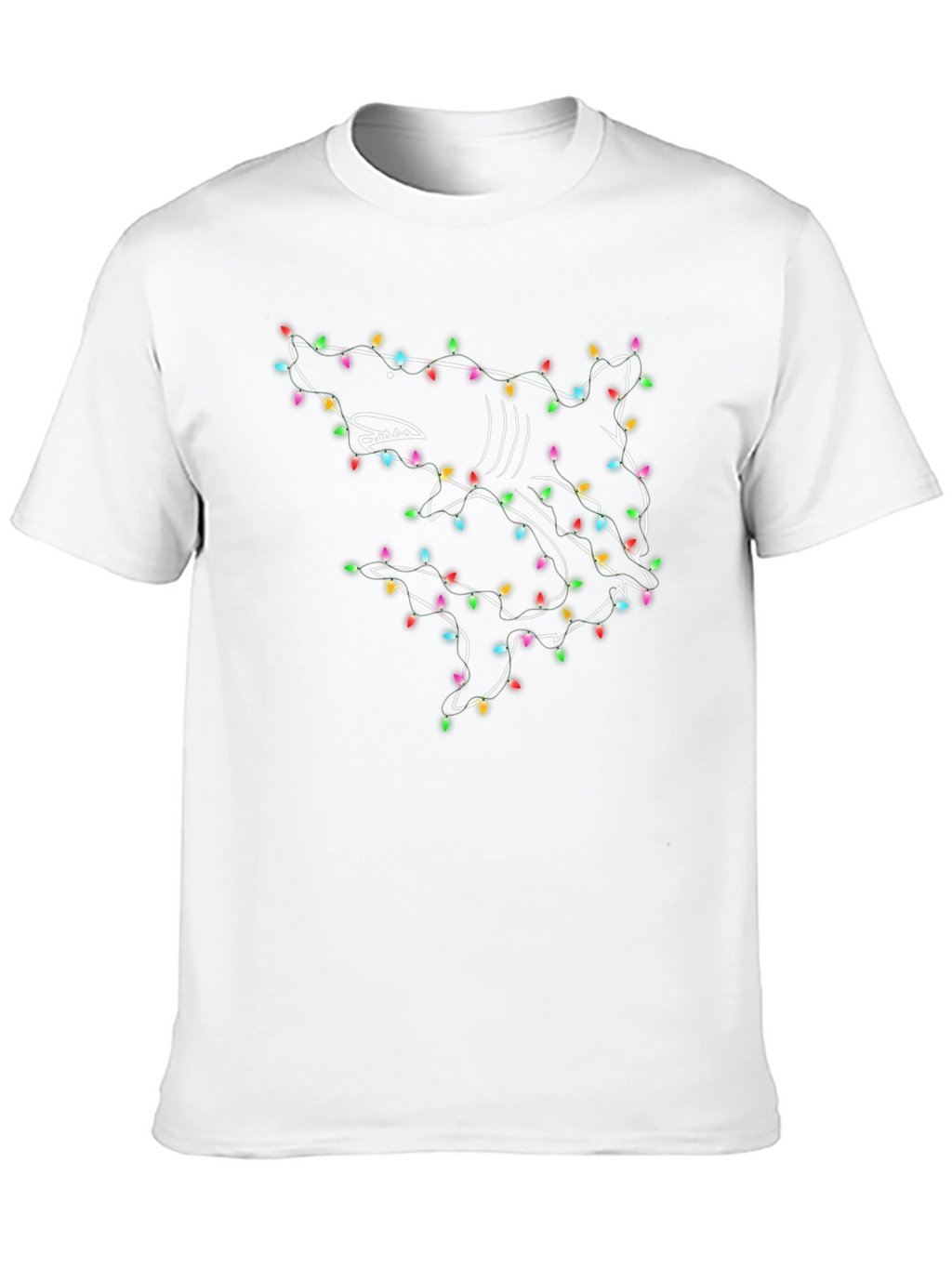 Shark Christmas Lights Graphic T-Shirt
