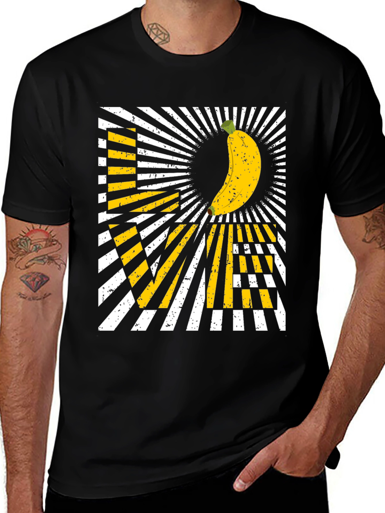 Banana Love Graphic T-Shirt - Mens Black Tee