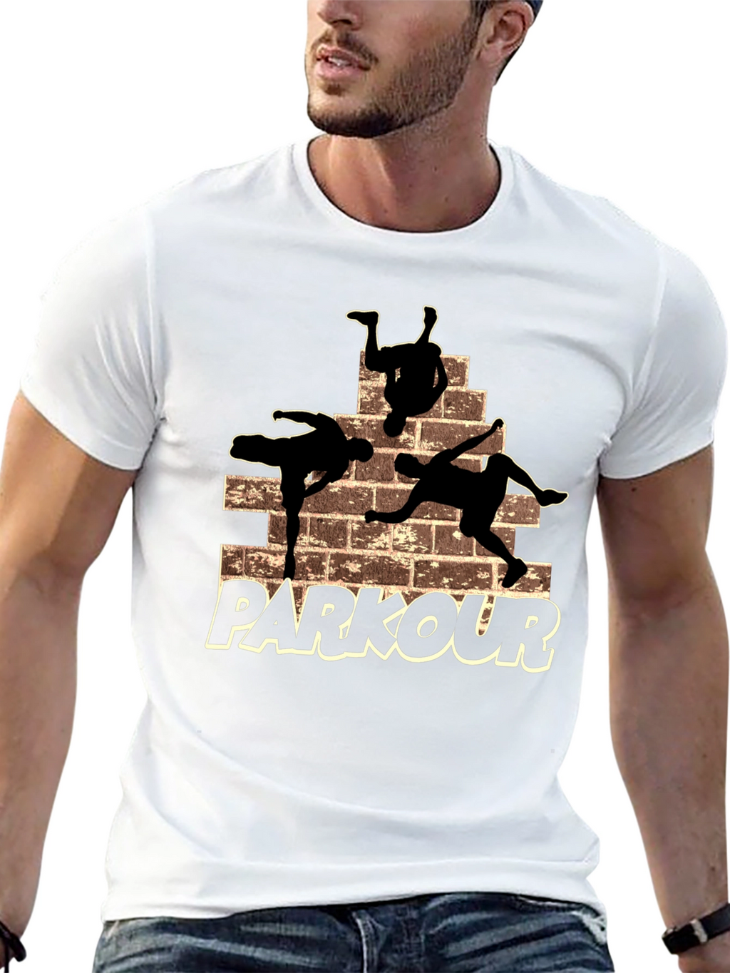 Parkour Silhouette Graphic T-Shirt - Urban Style
