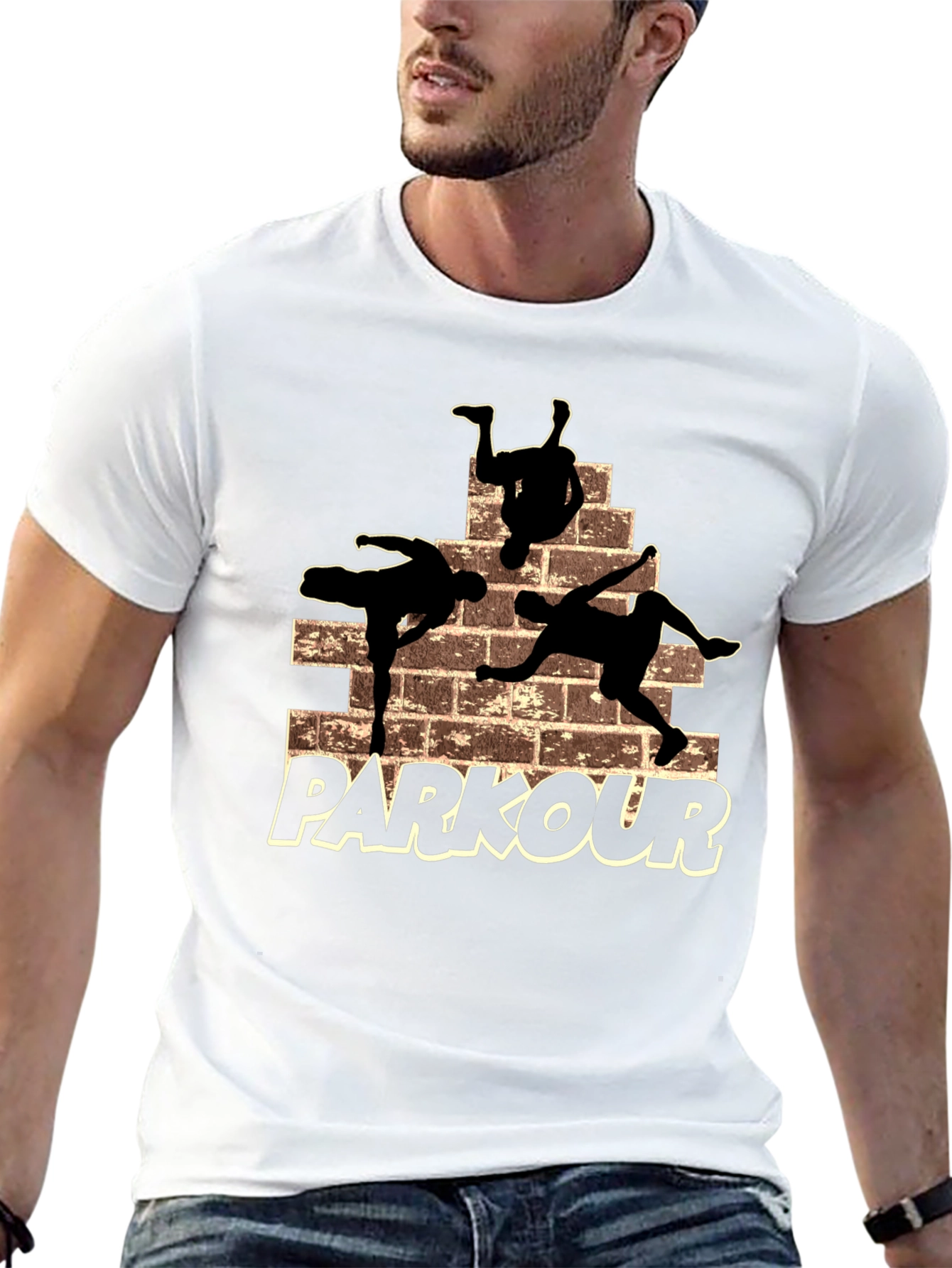 Parkour Silhouette Graphic T-Shirt - Urban Style