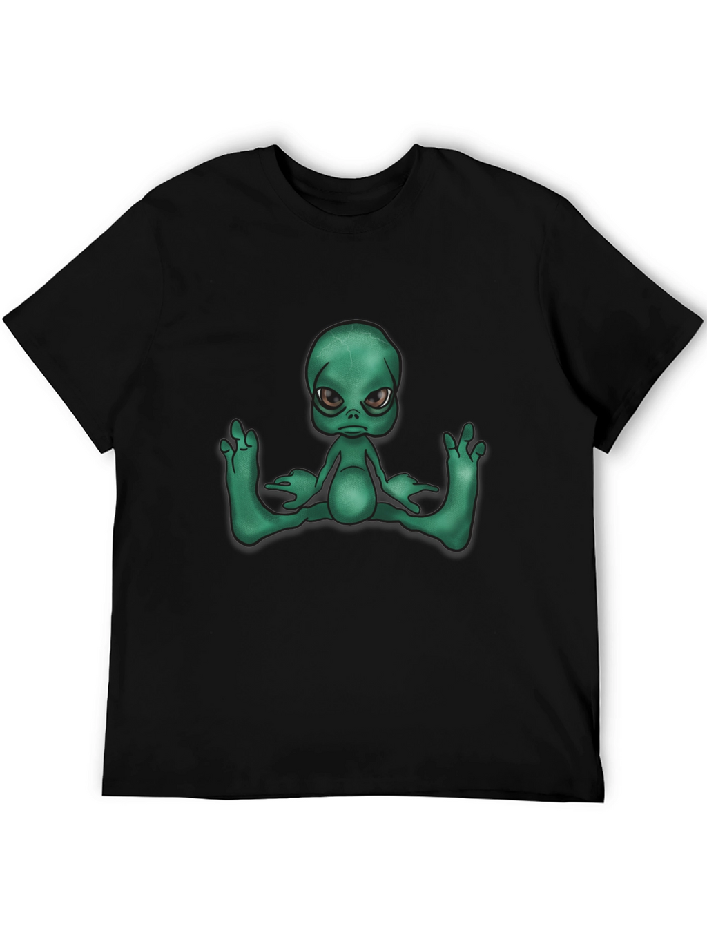Alien Graphic Tee - Black Casual T-Shirt