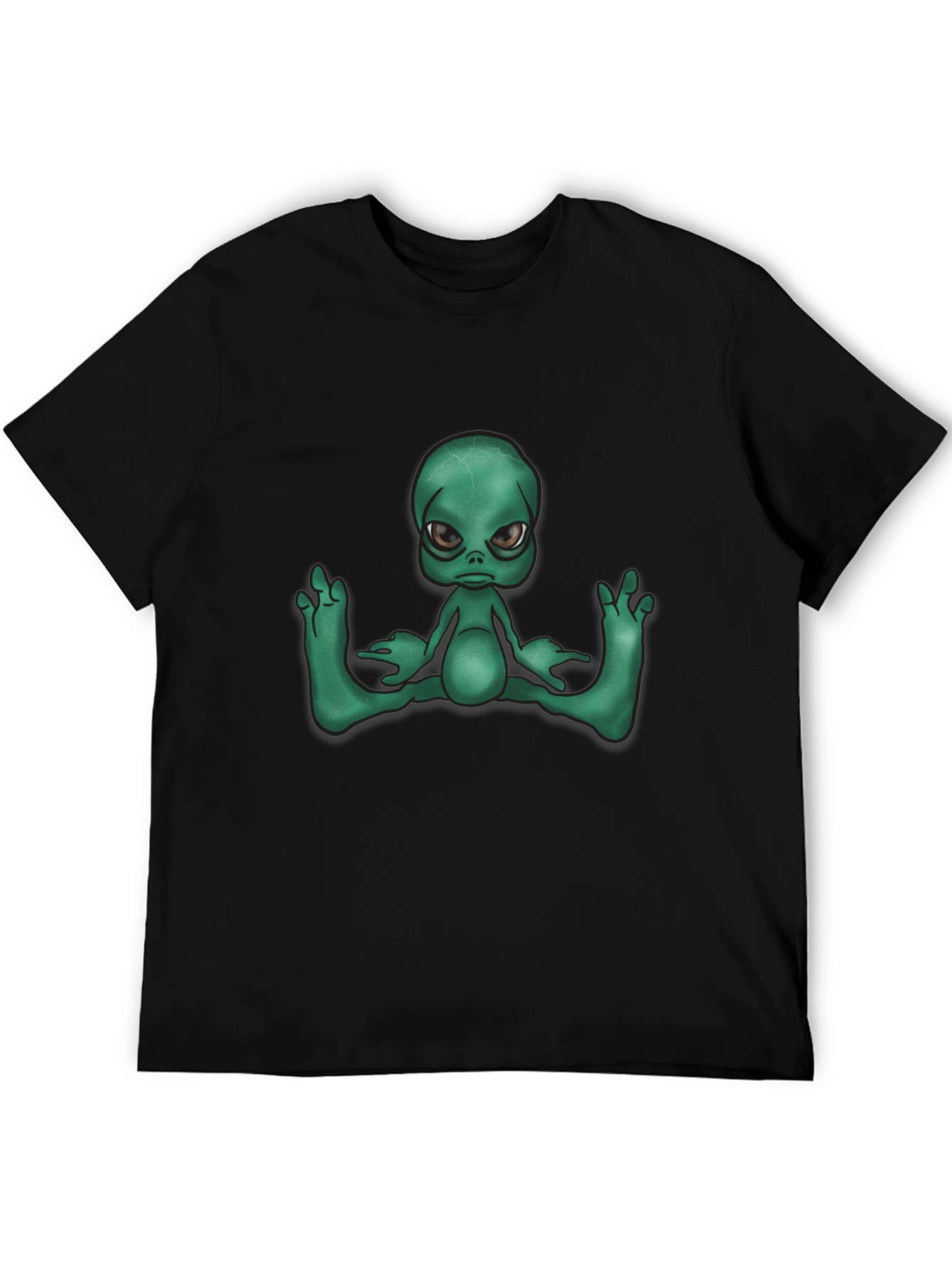 Alien Graphic Tee - Black Casual T-Shirt