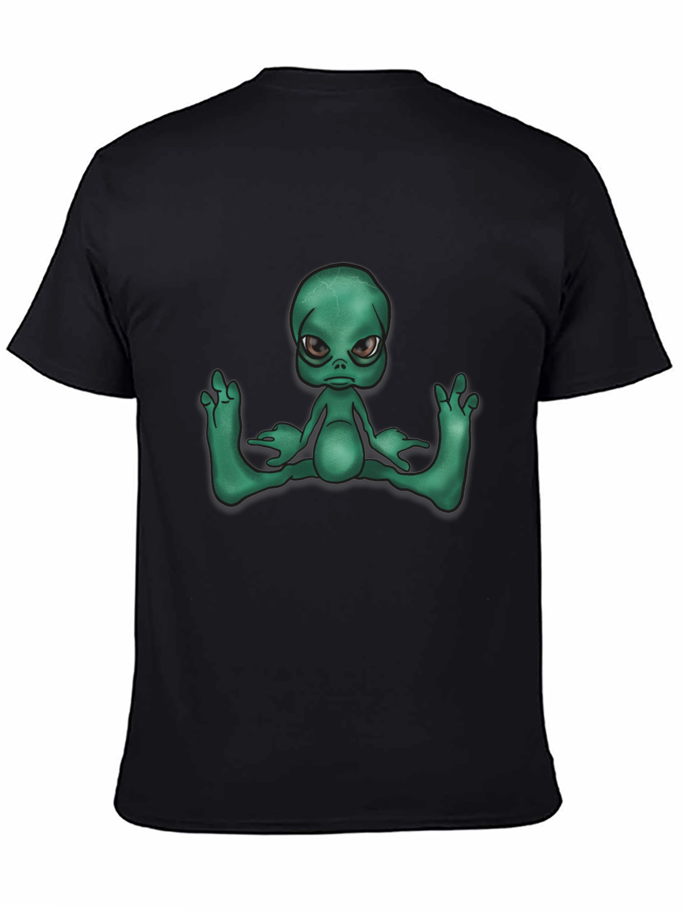 Alien Graphic Tee - Black Casual T-Shirt