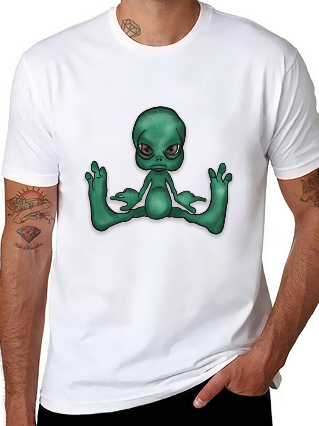 Alien Graphic Tee - Black Casual T-Shirt