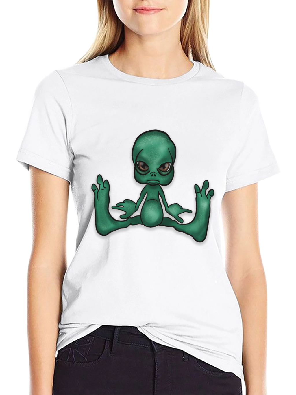 Alien Graphic Tee - Black Casual T-Shirt