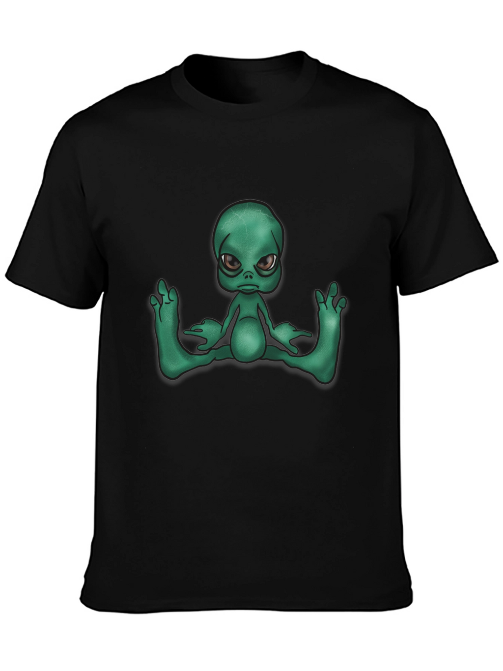 Alien Graphic Tee - Black Casual T-Shirt