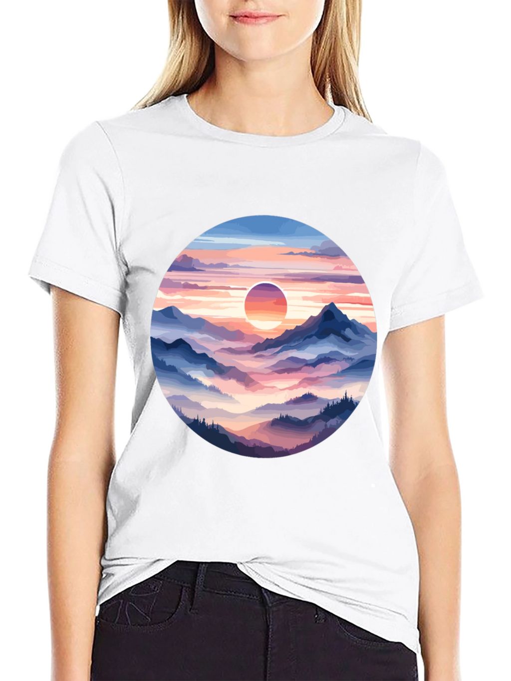 Mountain Sunset Graphic Tee - Stylish Comfort
