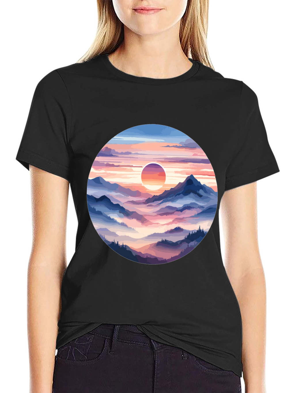 Mountain Sunset Graphic Tee - Stylish Comfort