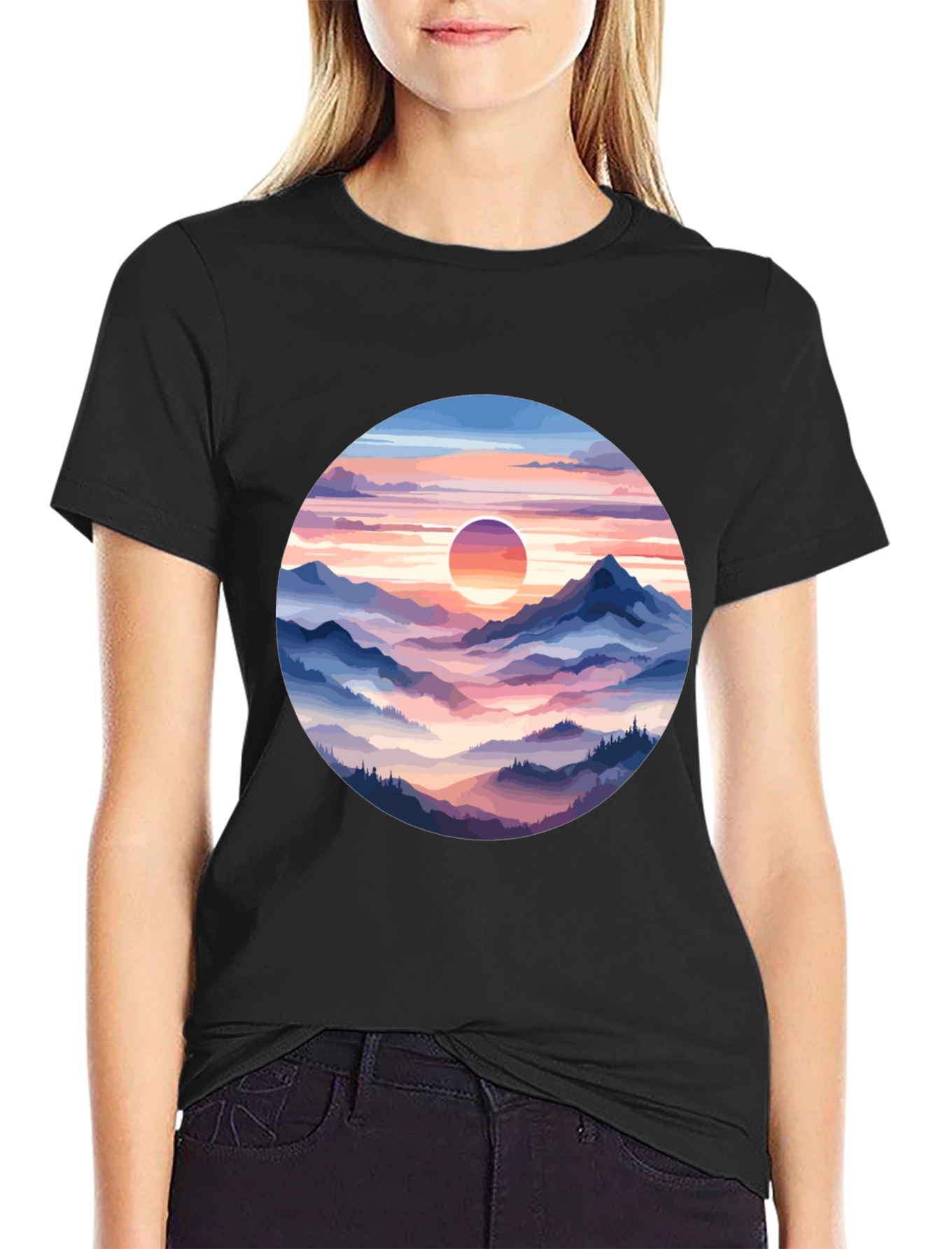 Mountain Sunset Graphic Tee - Stylish Comfort