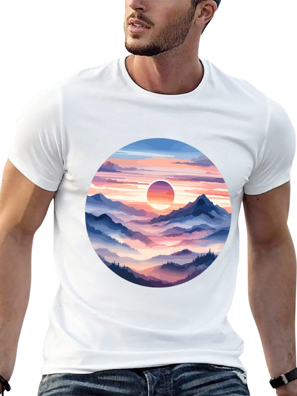Mountain Sunset Graphic Tee - Stylish Comfort