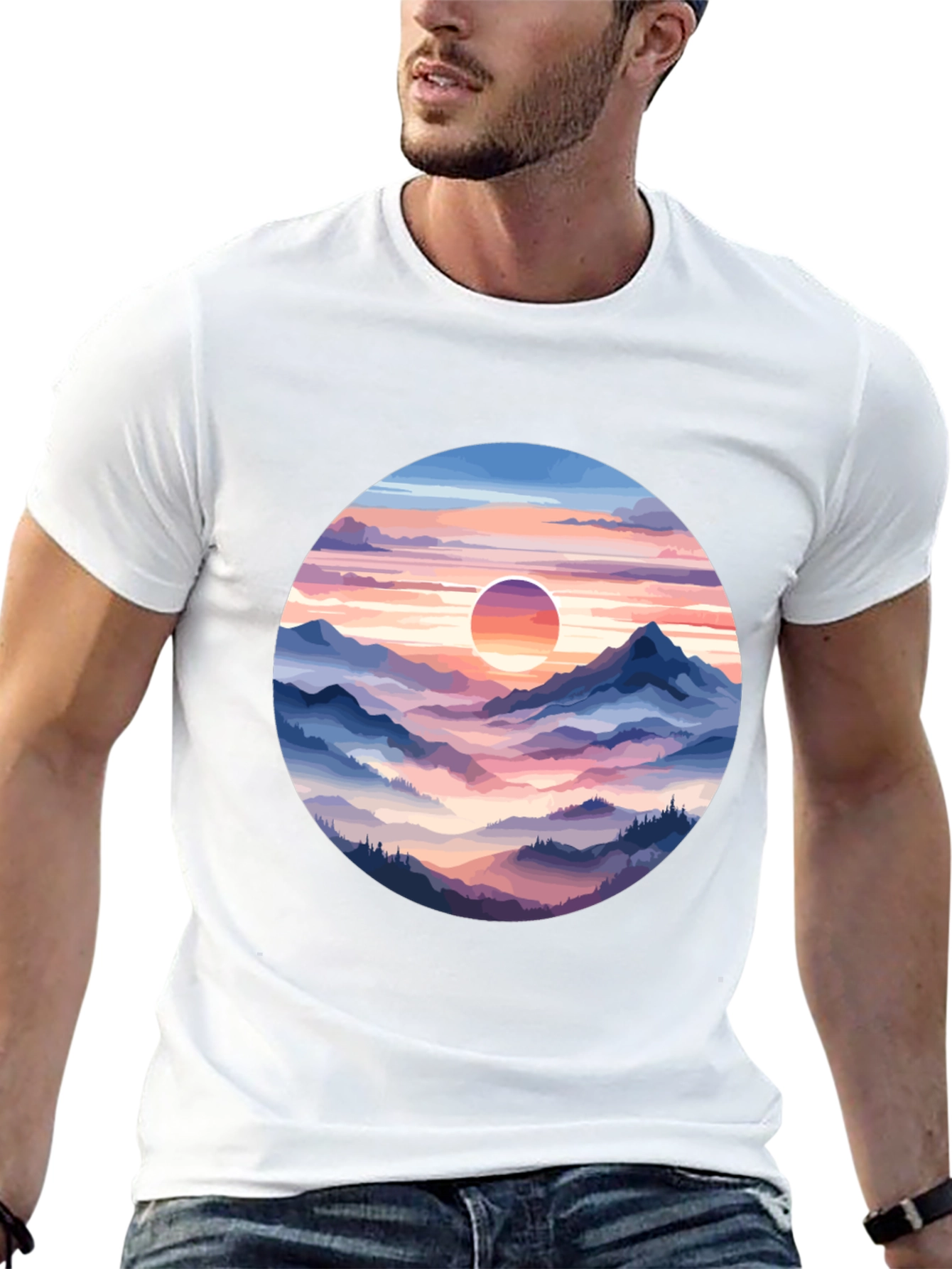 Mountain Sunset Graphic Tee - Stylish Comfort
