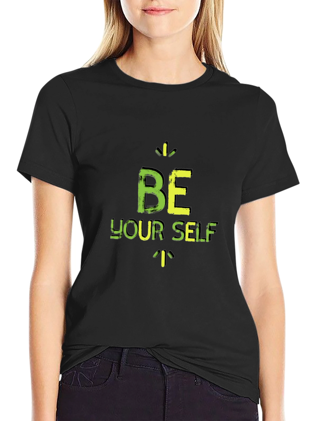 Be Yourself Black Graphic T-Shirt