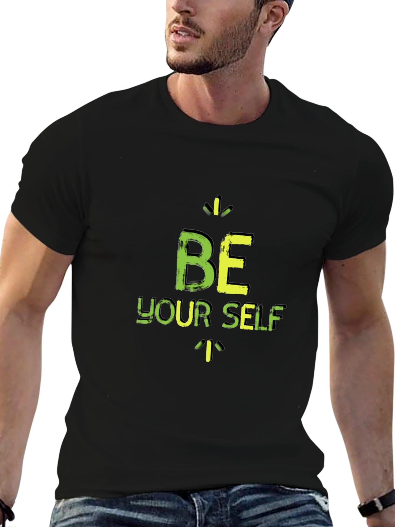 Be Yourself Black Graphic T-Shirt