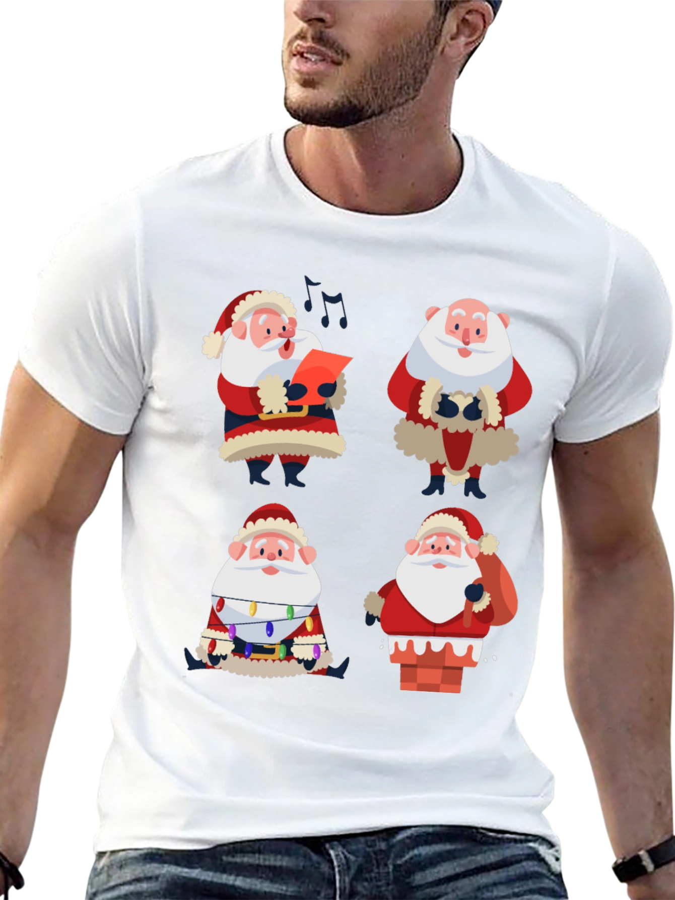 Santa Claus Graphic Tee - Holiday Cheer T-Shirt
