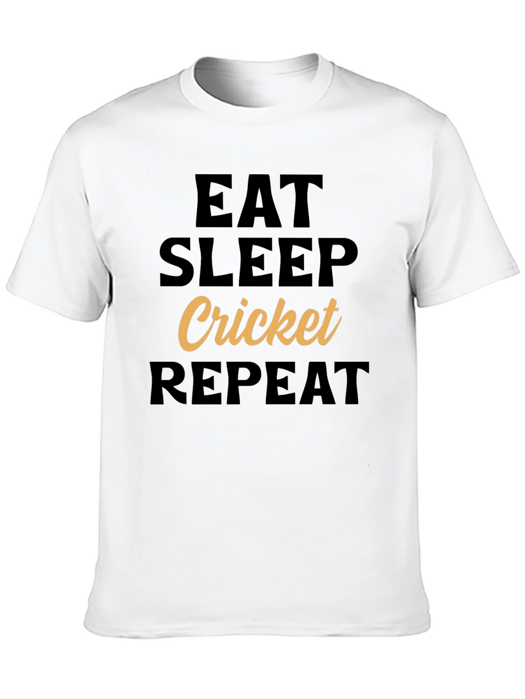 Eat Sleep Cricket Repeat Black T-Shirt