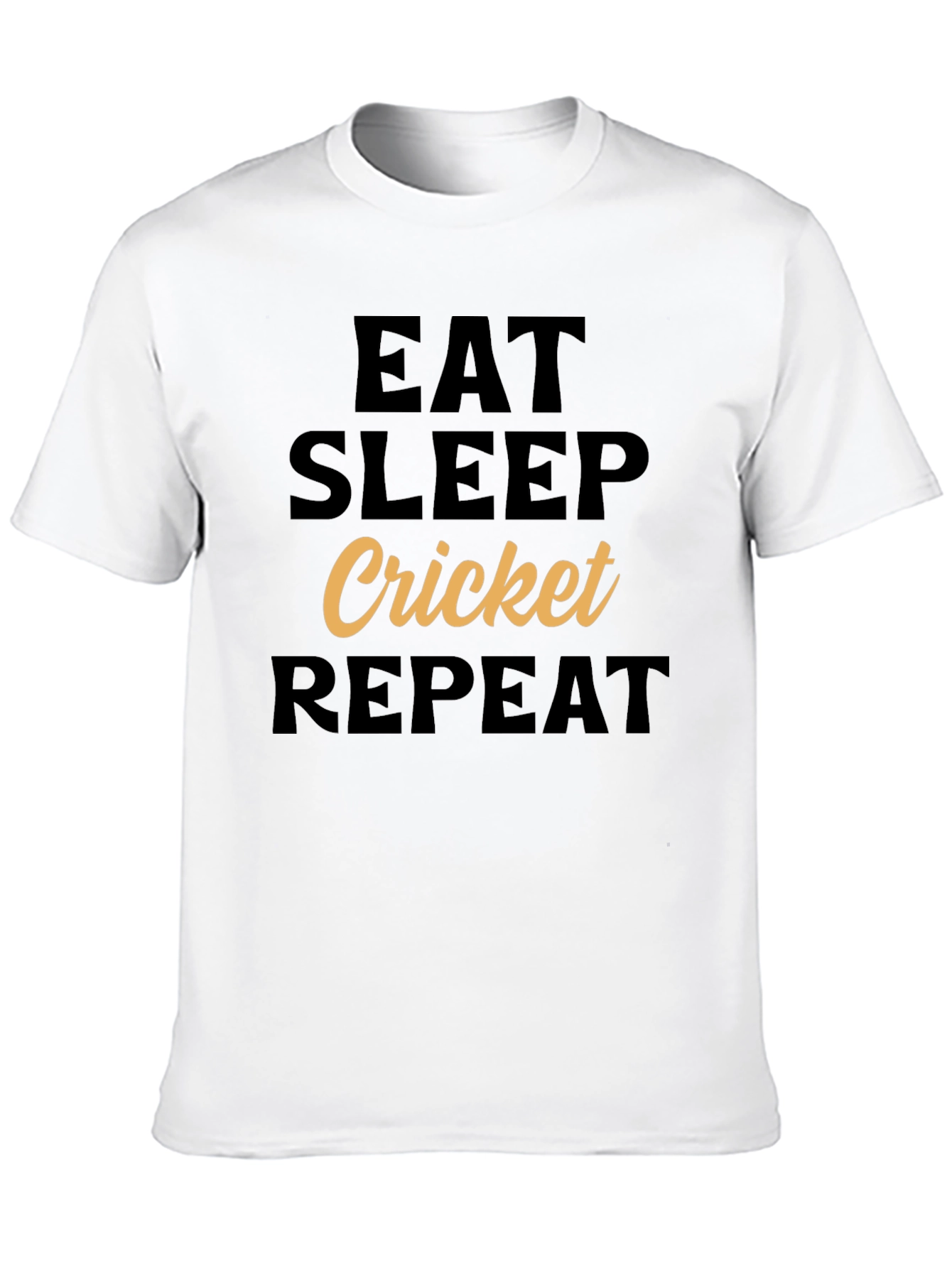 Eat Sleep Cricket Repeat Black T-Shirt