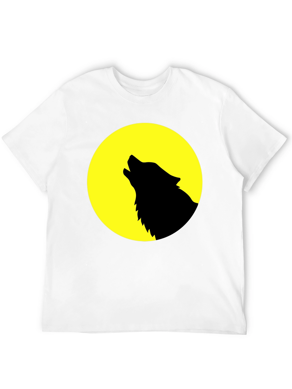 Wolf Howling at Moon Graphic T-Shirt - Black