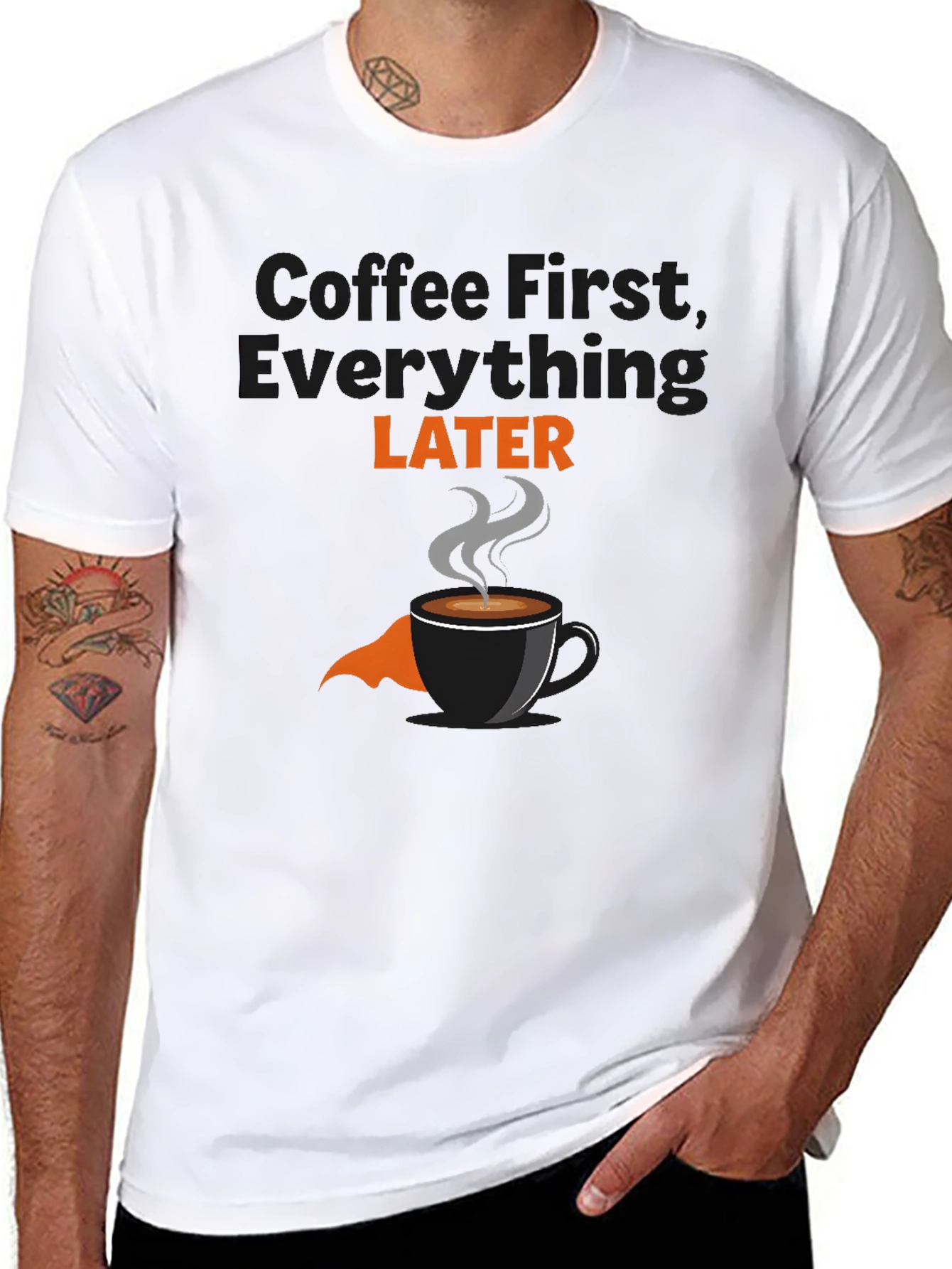 Coffee First T-Shirt - Funny Graphic Tee