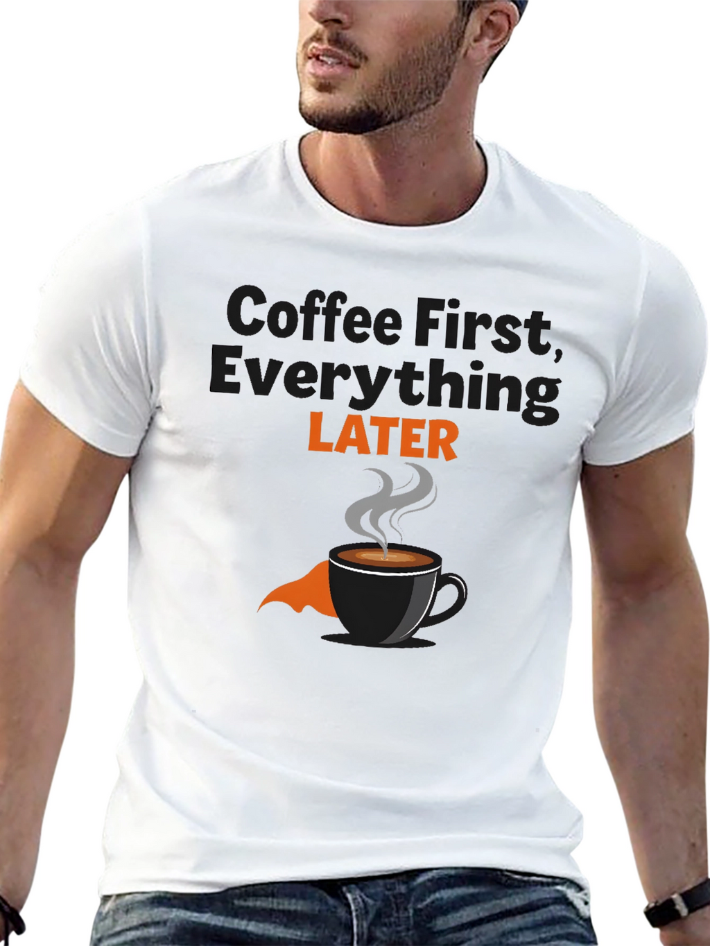 Coffee First T-Shirt - Funny Graphic Tee