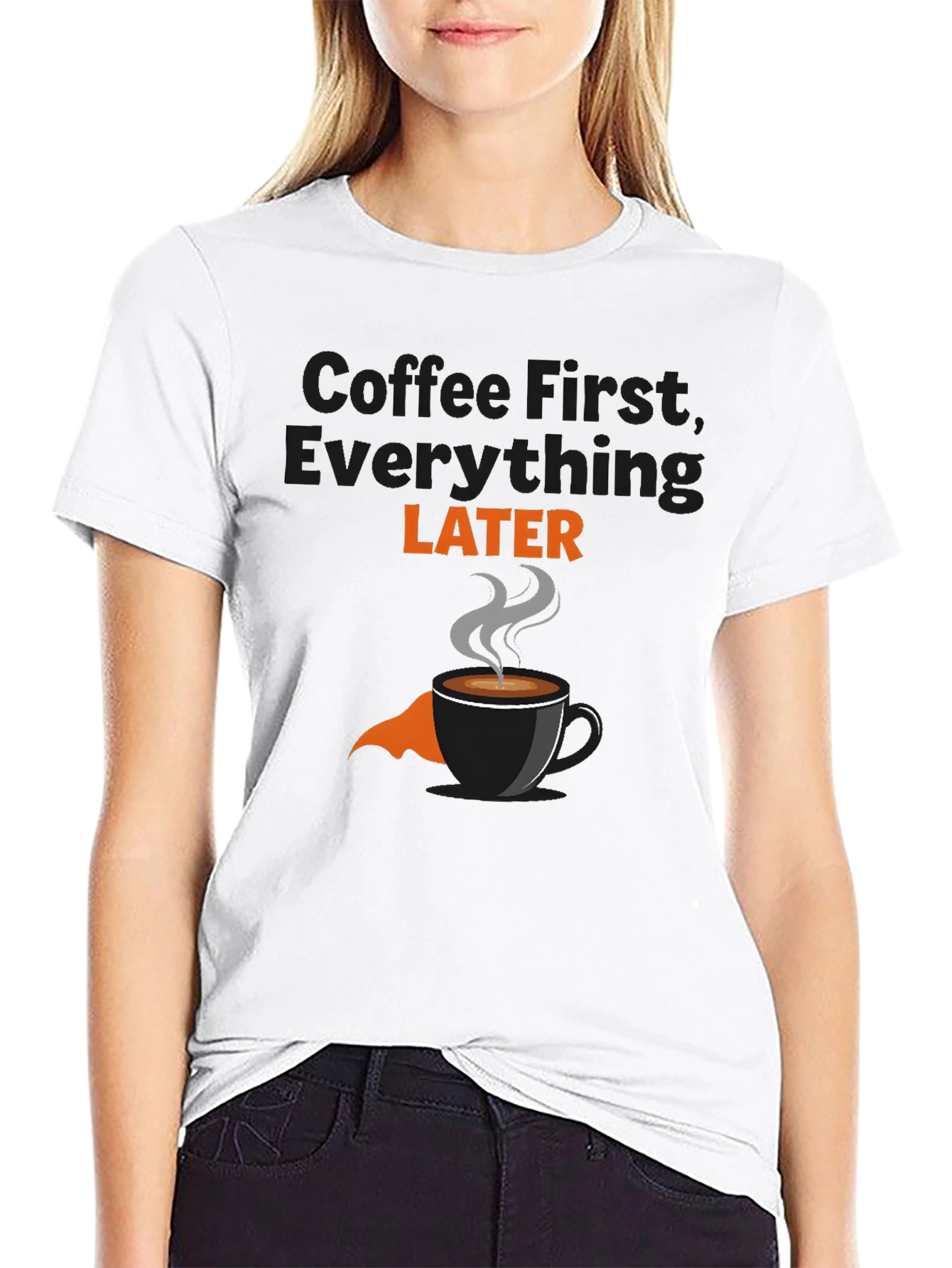 Coffee First T-Shirt - Funny Graphic Tee