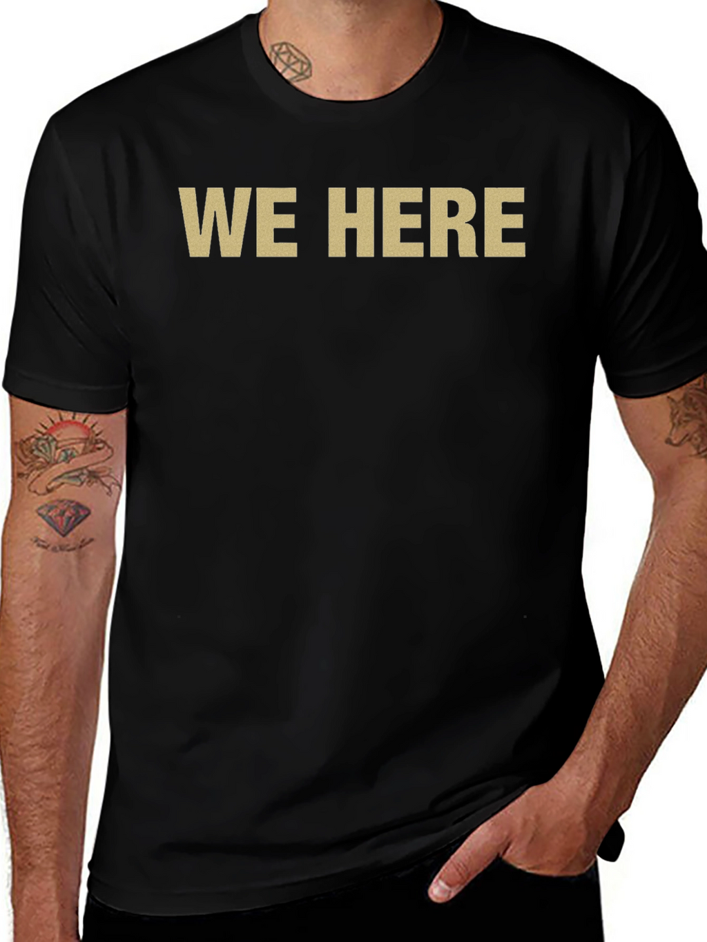 Mens We Here Graphic T-Shirt