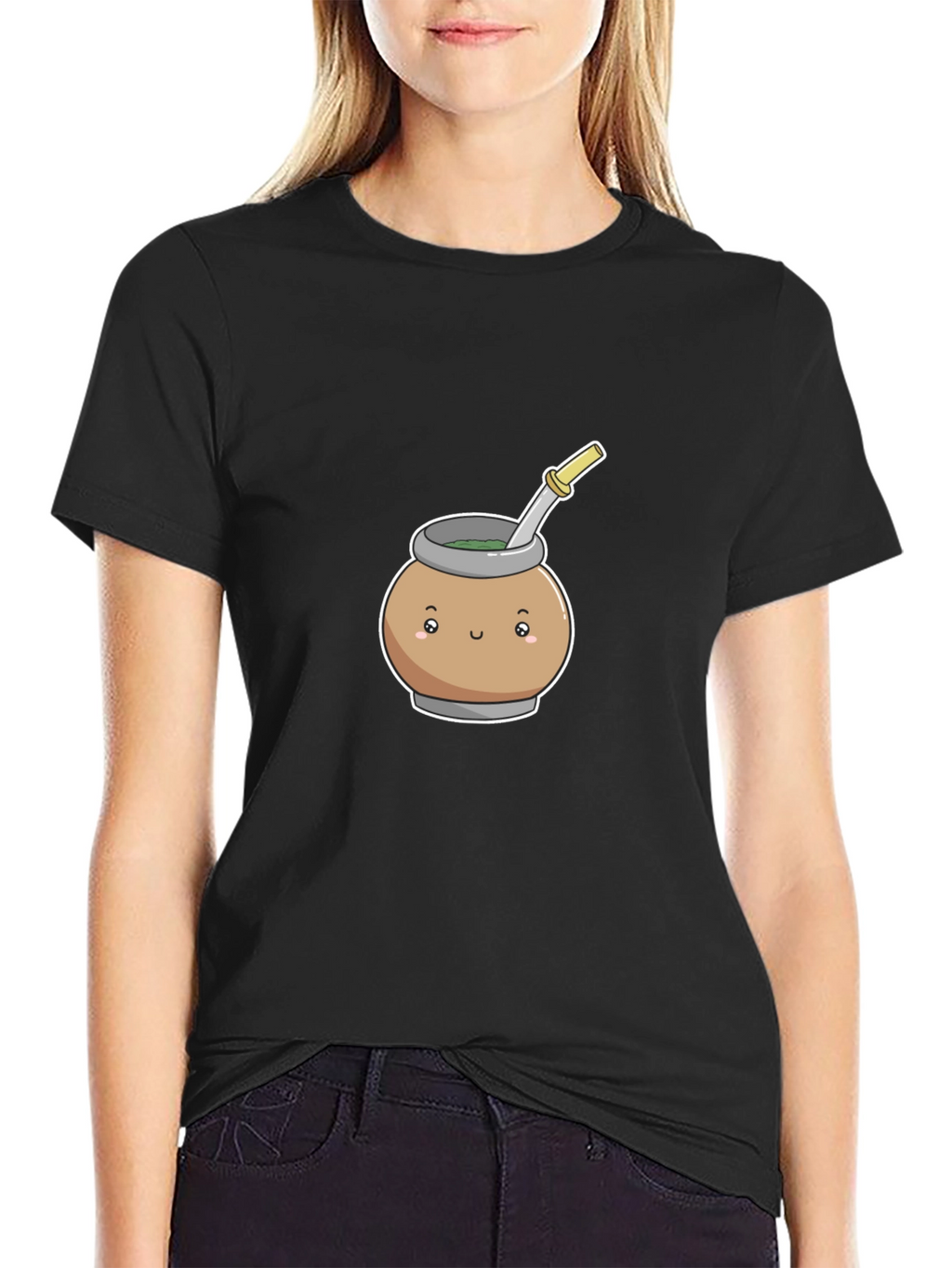 Cute Mate Tea T-Shirt - Black