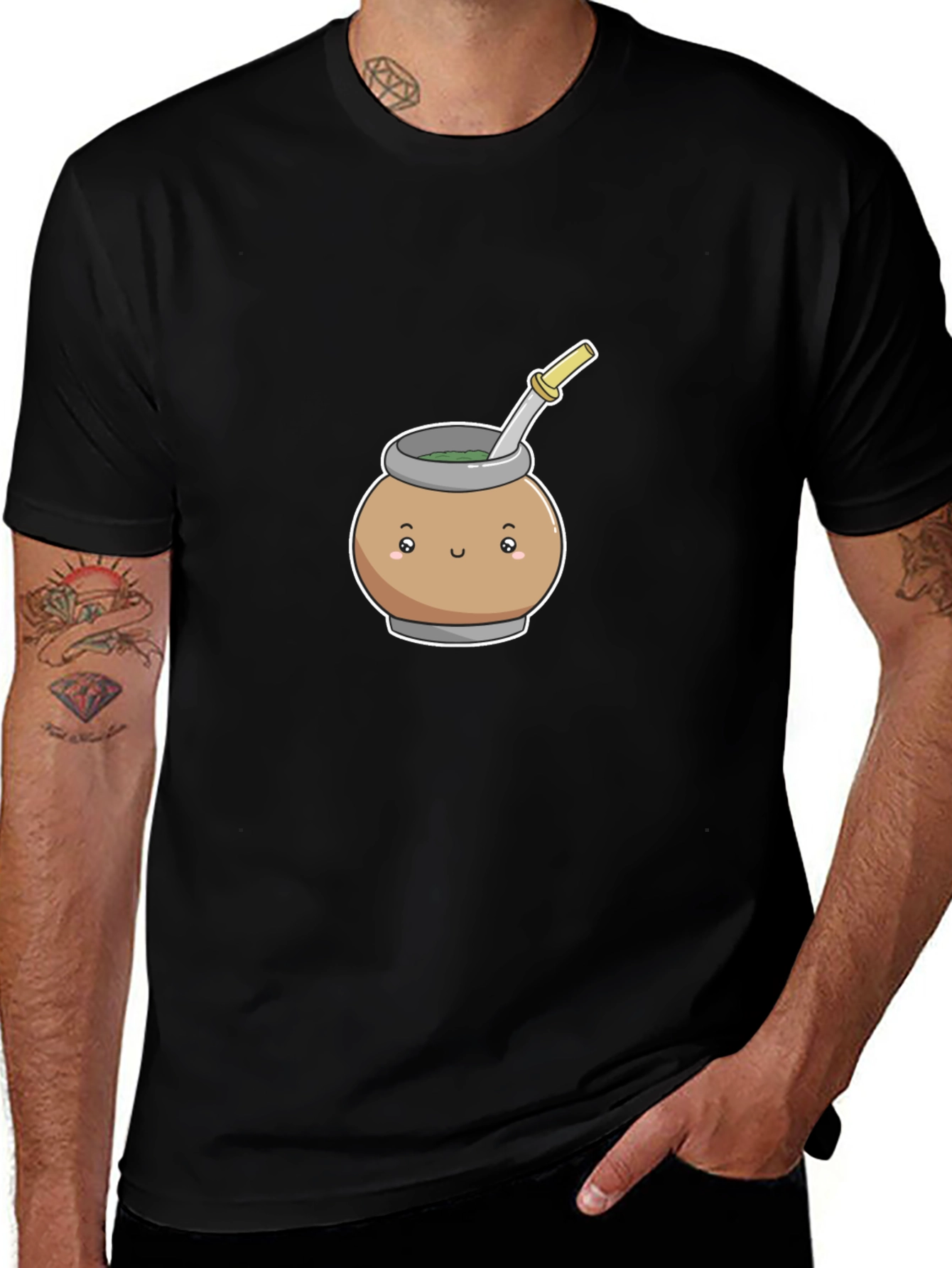 Cute Mate Tea T-Shirt - Black