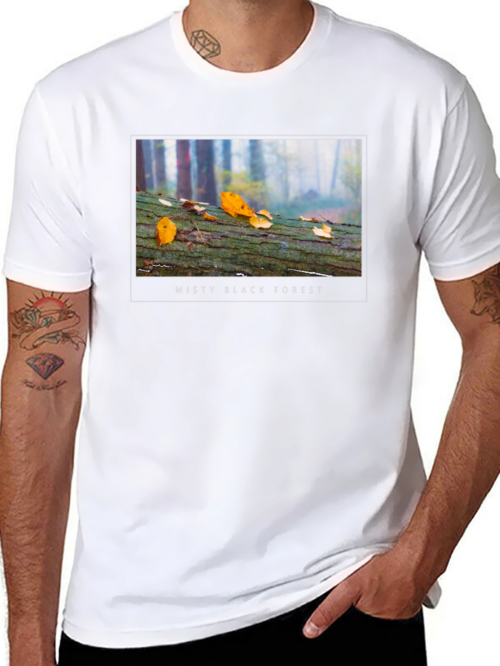 Misty Black Forest T-Shirt - Nature Inspired Tee
