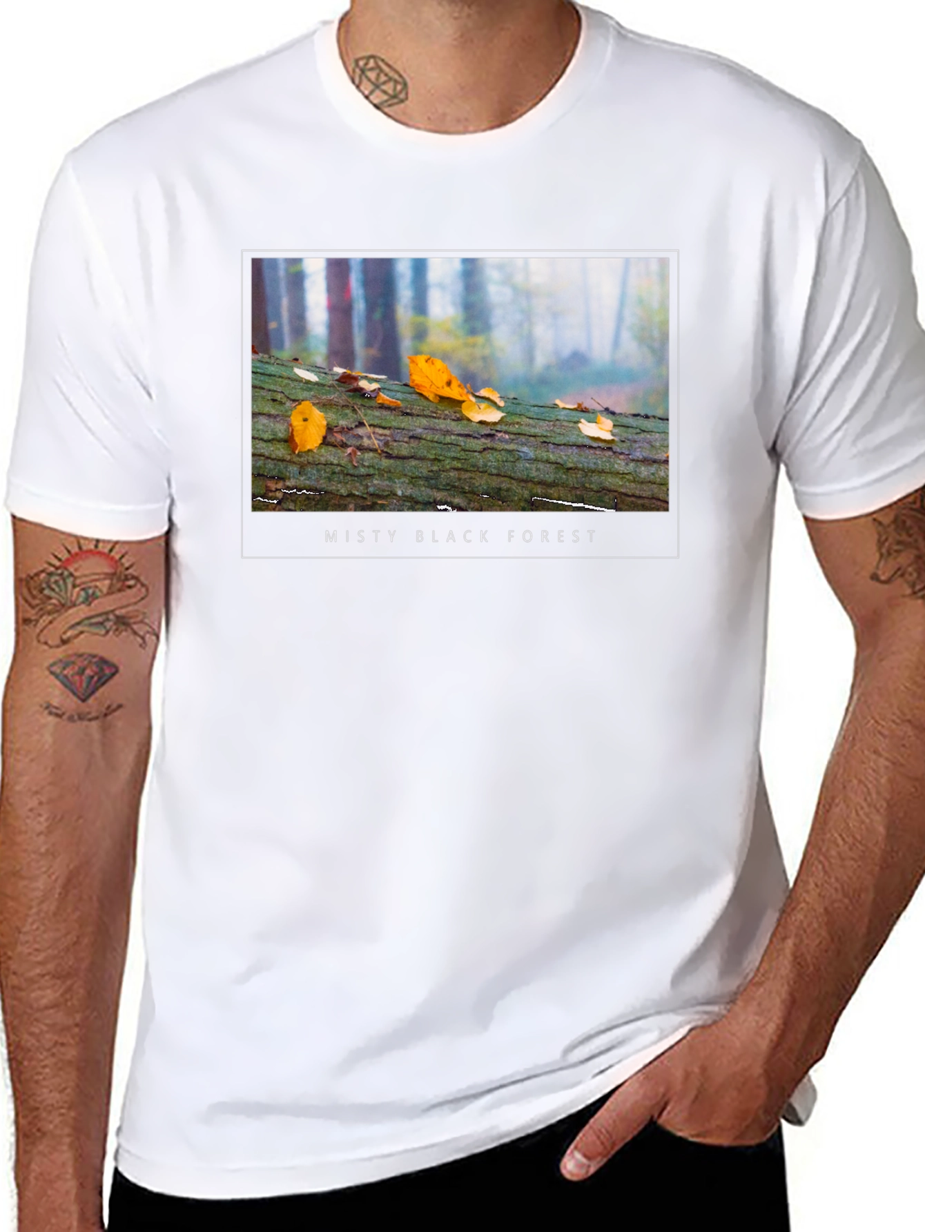 Misty Black Forest T-Shirt - Nature Inspired Tee