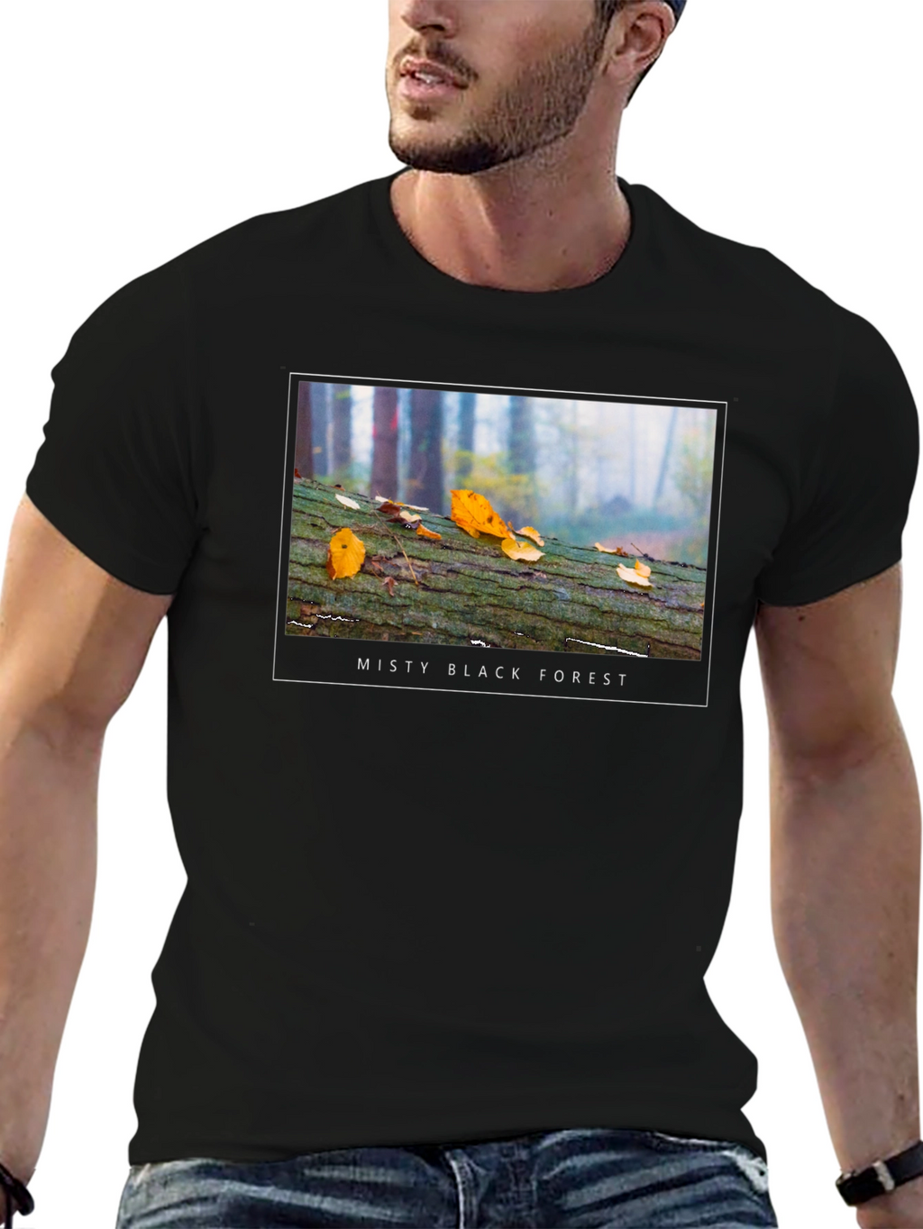Misty Black Forest T-Shirt - Nature Inspired Tee