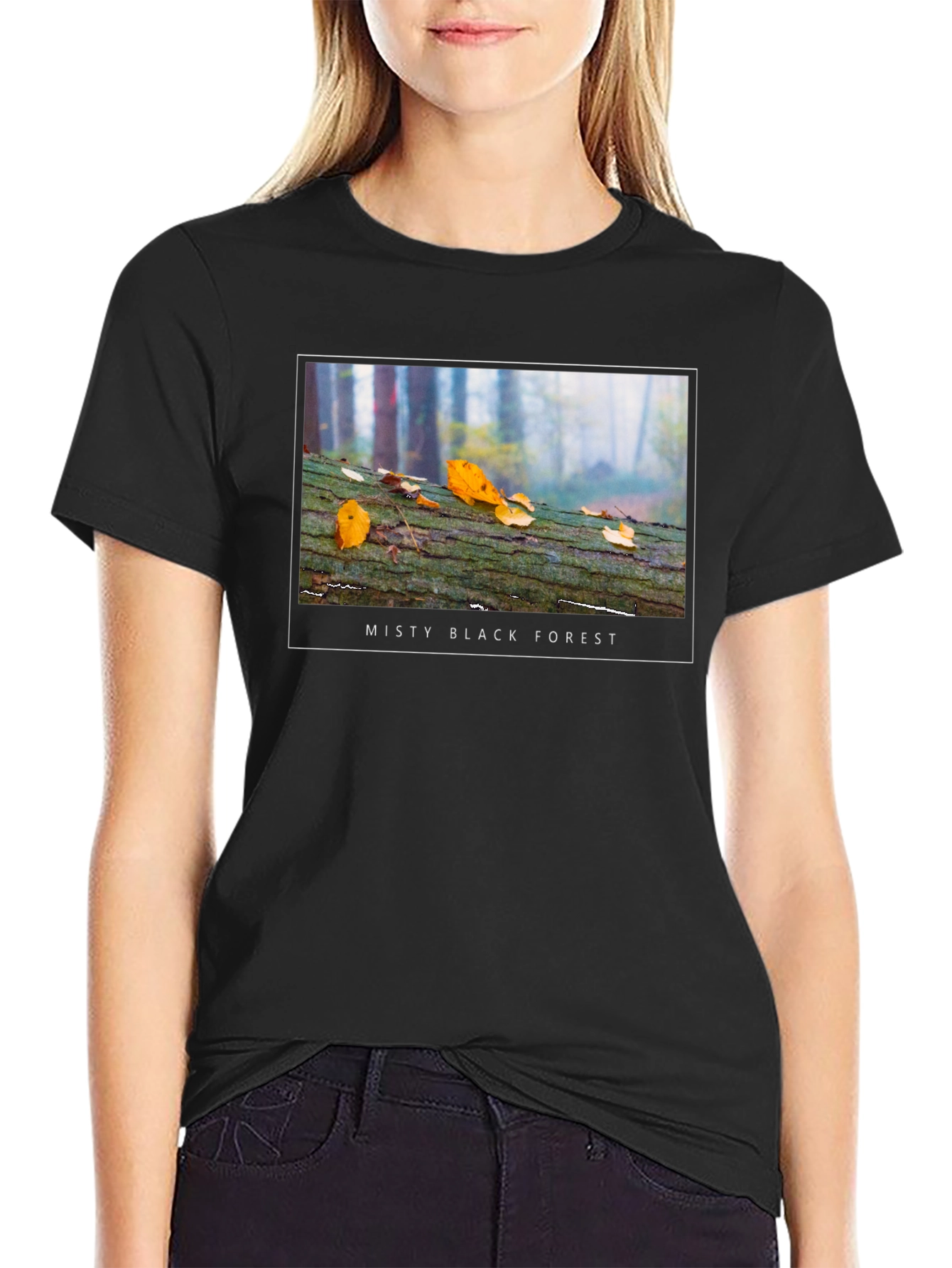 Misty Black Forest T-Shirt - Nature Inspired Tee