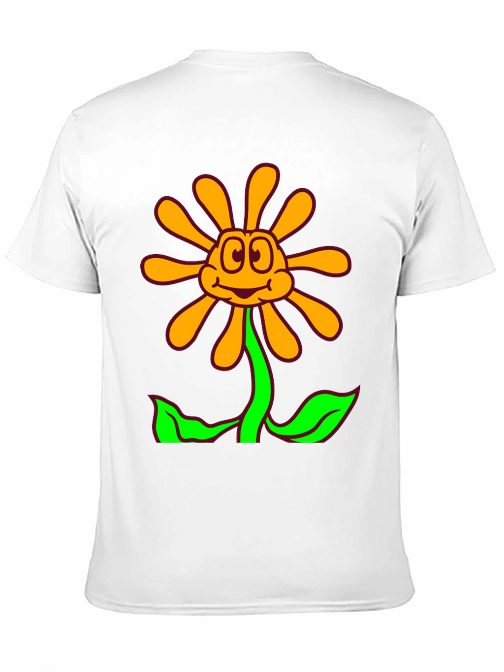 Cartoon Flower Graphic Black T-Shirt