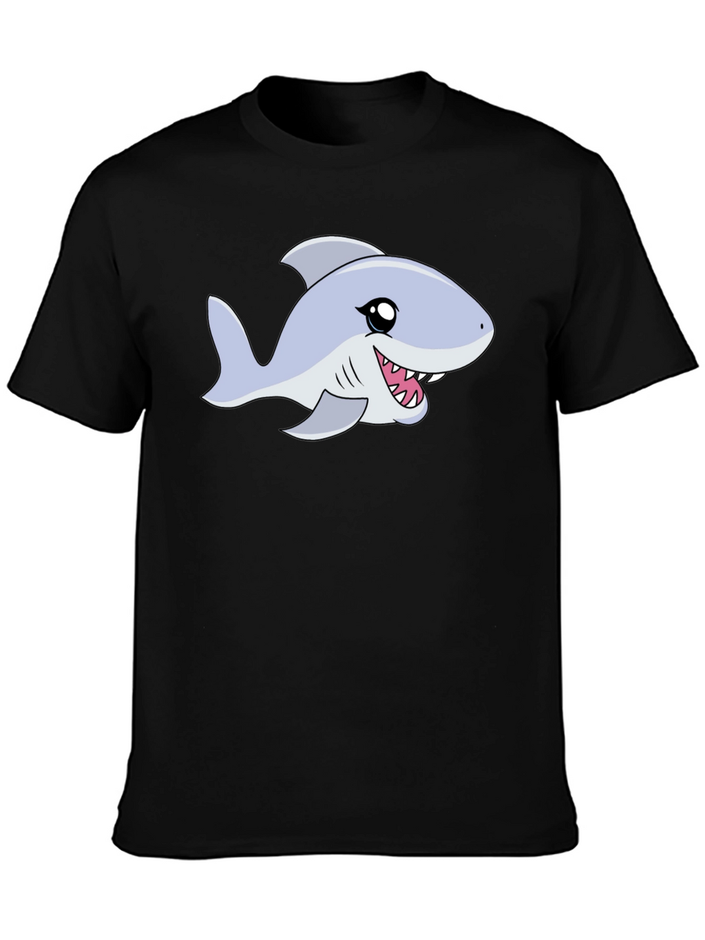 Cartoon Shark Graphic Tee - Black Casual Shirt
