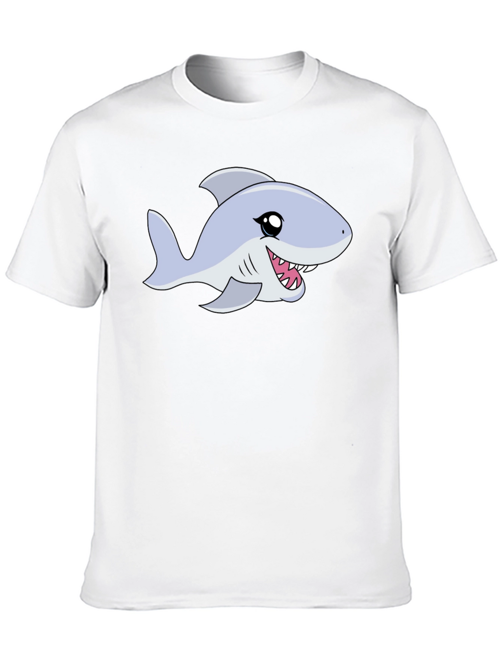 Cartoon Shark Graphic Tee - Black Casual Shirt
