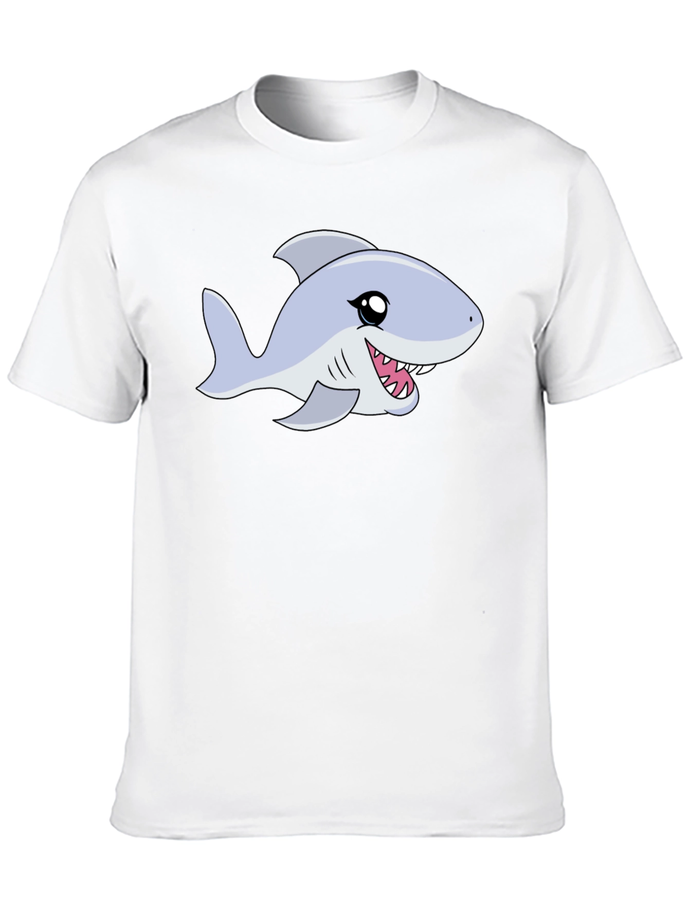 Cartoon Shark Graphic Tee - Black Casual Shirt