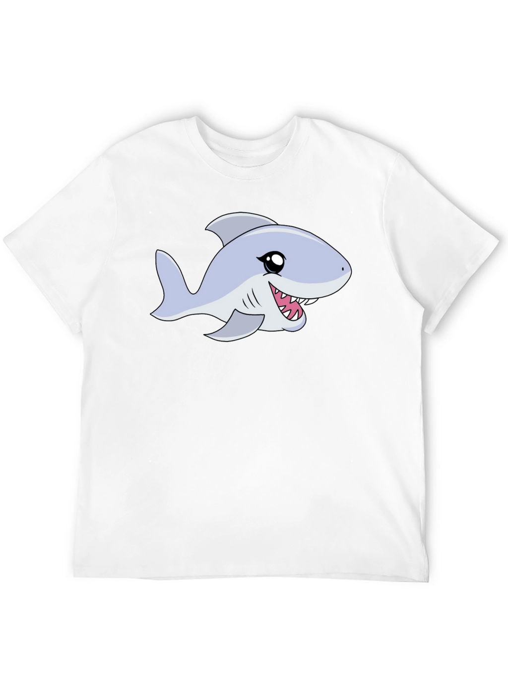 Cartoon Shark Graphic Tee - Black Casual Shirt