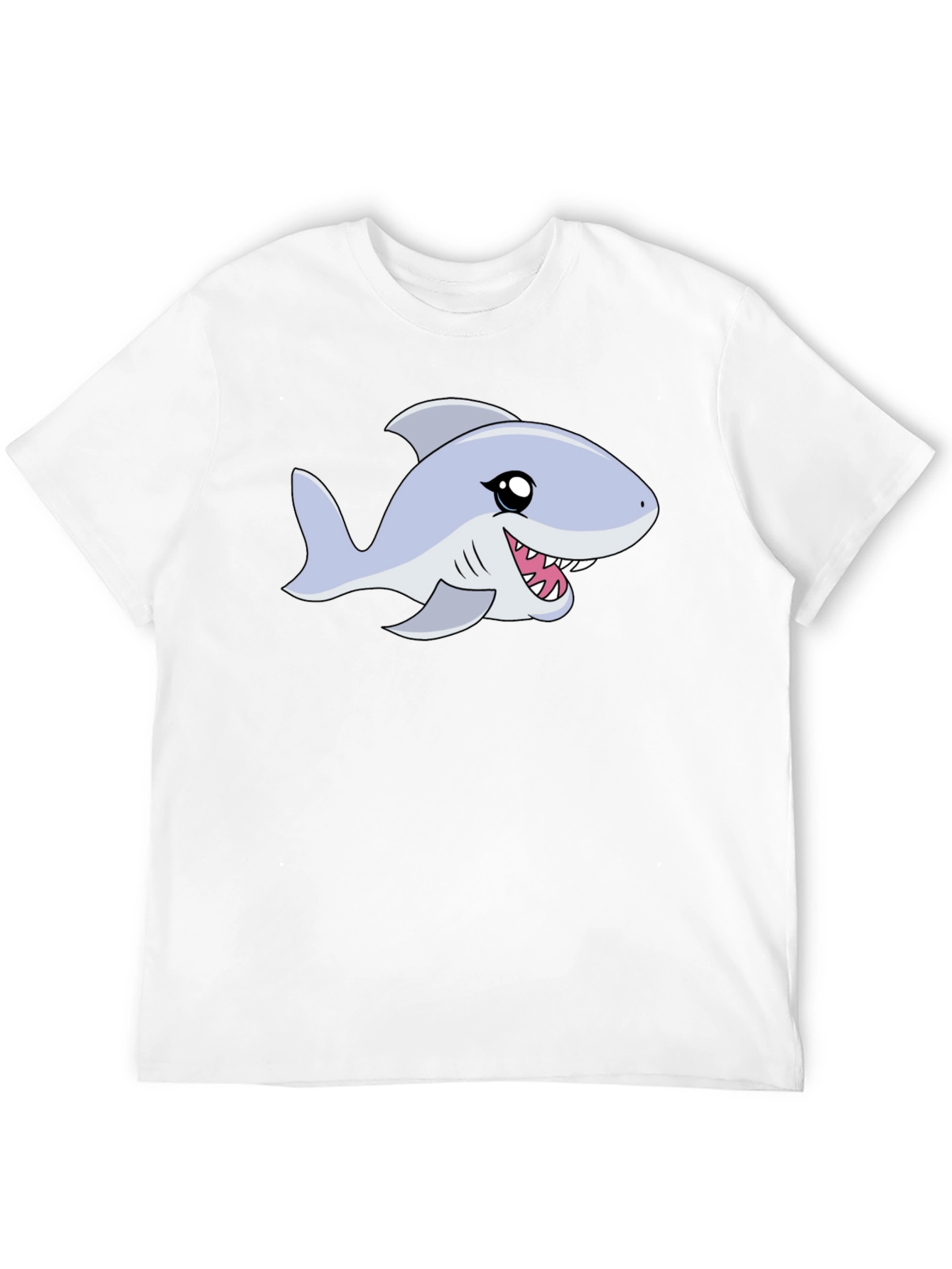 Cartoon Shark Graphic Tee - Black Casual Shirt