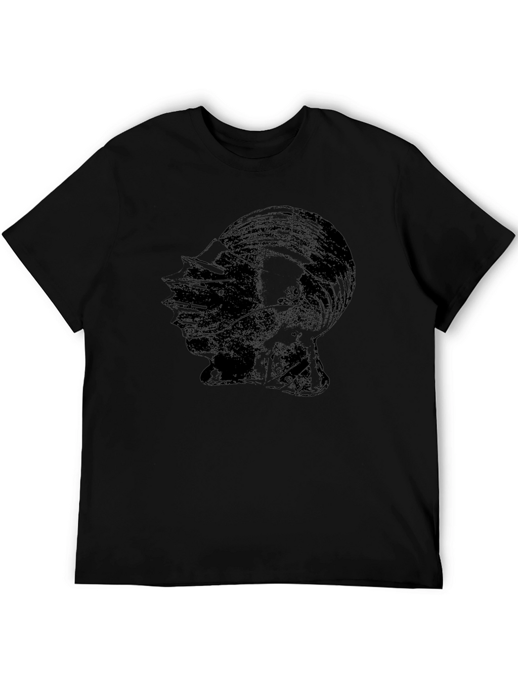 Mens Black Graphic Tee - Knight Helmet