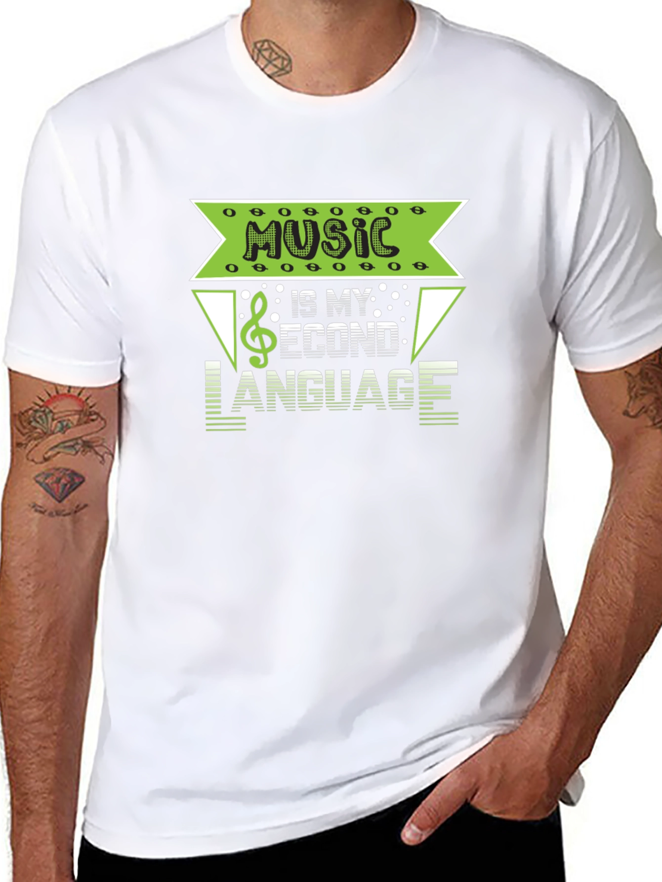 Music is My Second Language Graphic T-Shirt
