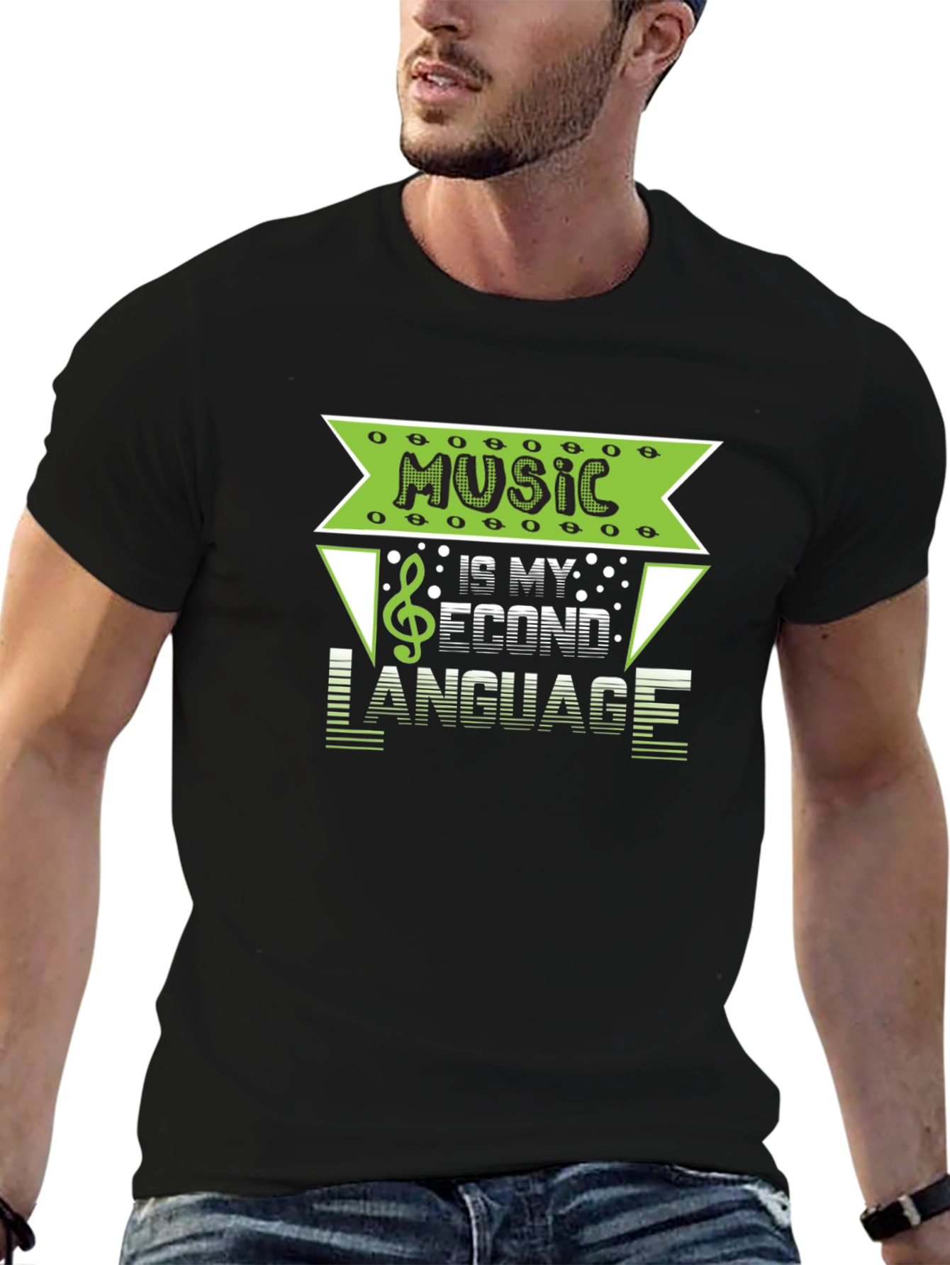 Music is My Second Language Graphic T-Shirt