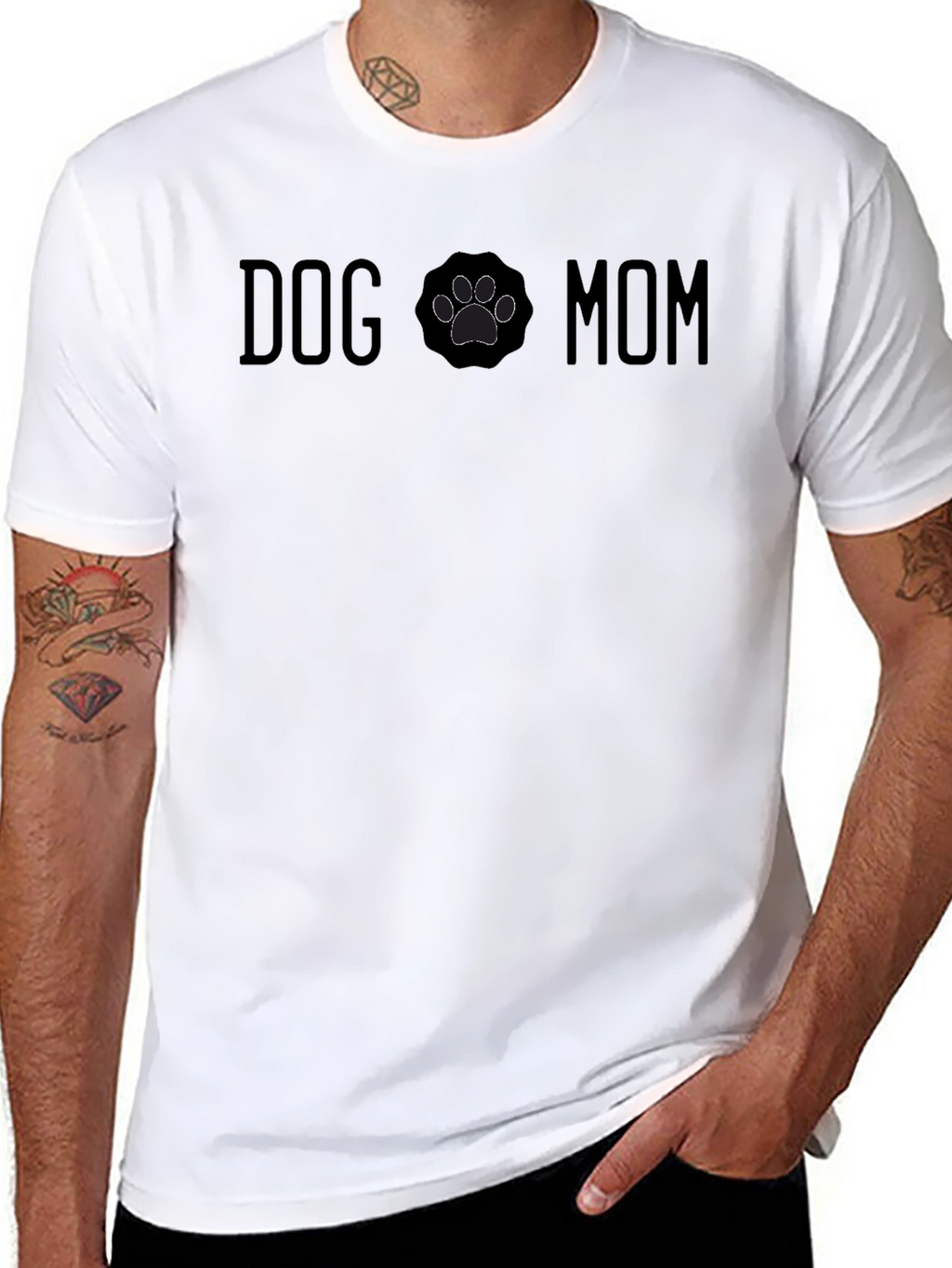 Dog Mom T-Shirt Paw Print Cute Pet Lover