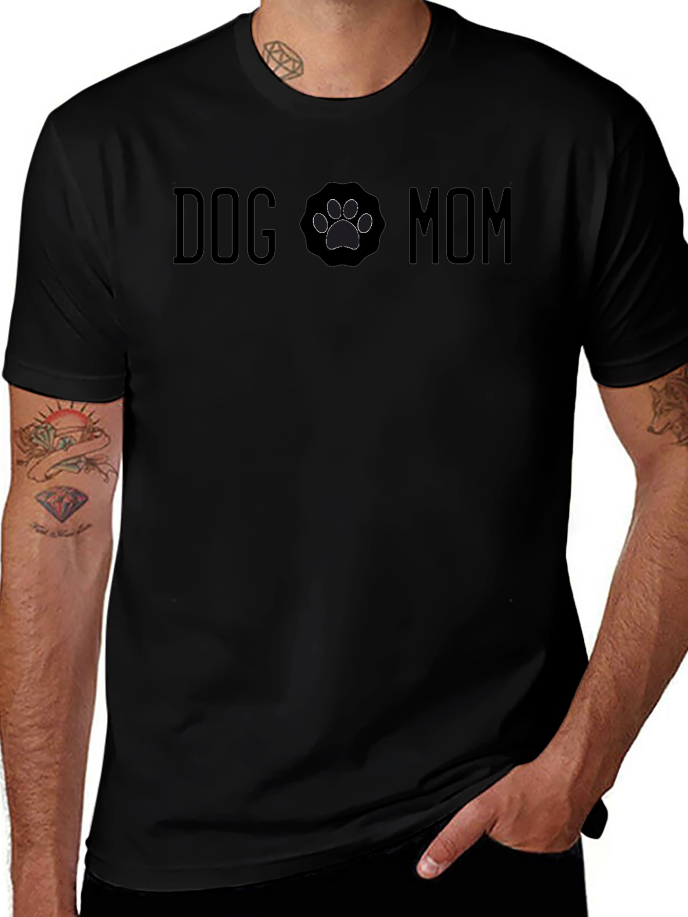 Dog Mom T-Shirt Paw Print Cute Pet Lover