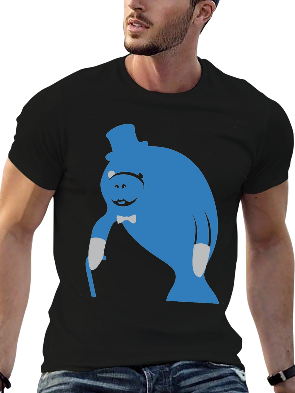 Blue Manatee T-Shirt - Unique Cartoon Graphic Tee