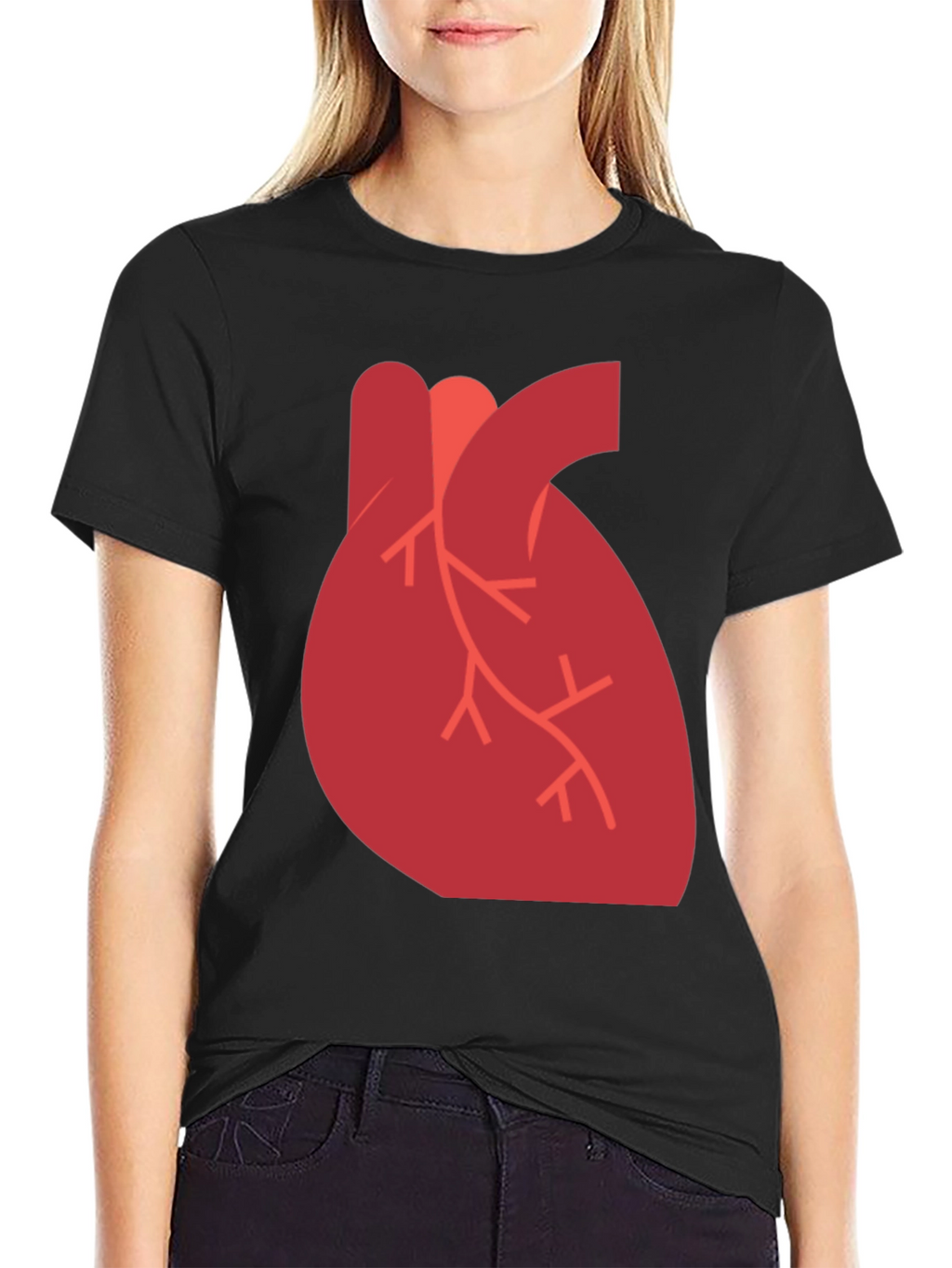 Anatomical Heart Graphic Black T-Shirt