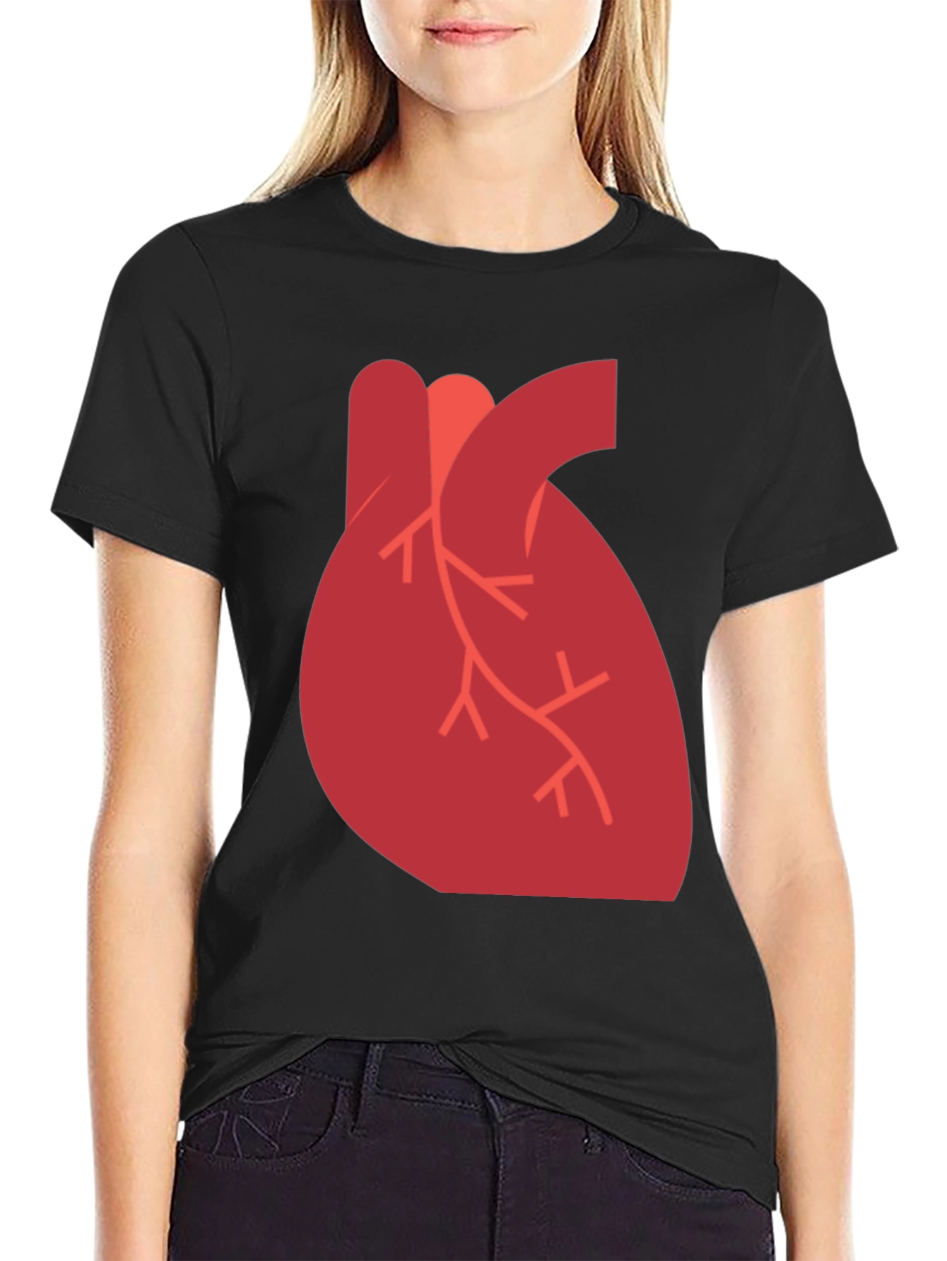 Anatomical Heart Graphic Black T-Shirt
