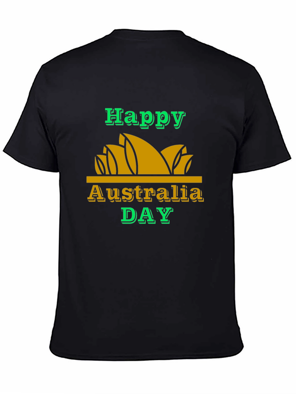 Happy Australia Day T-Shirt - Black Cotton Blend