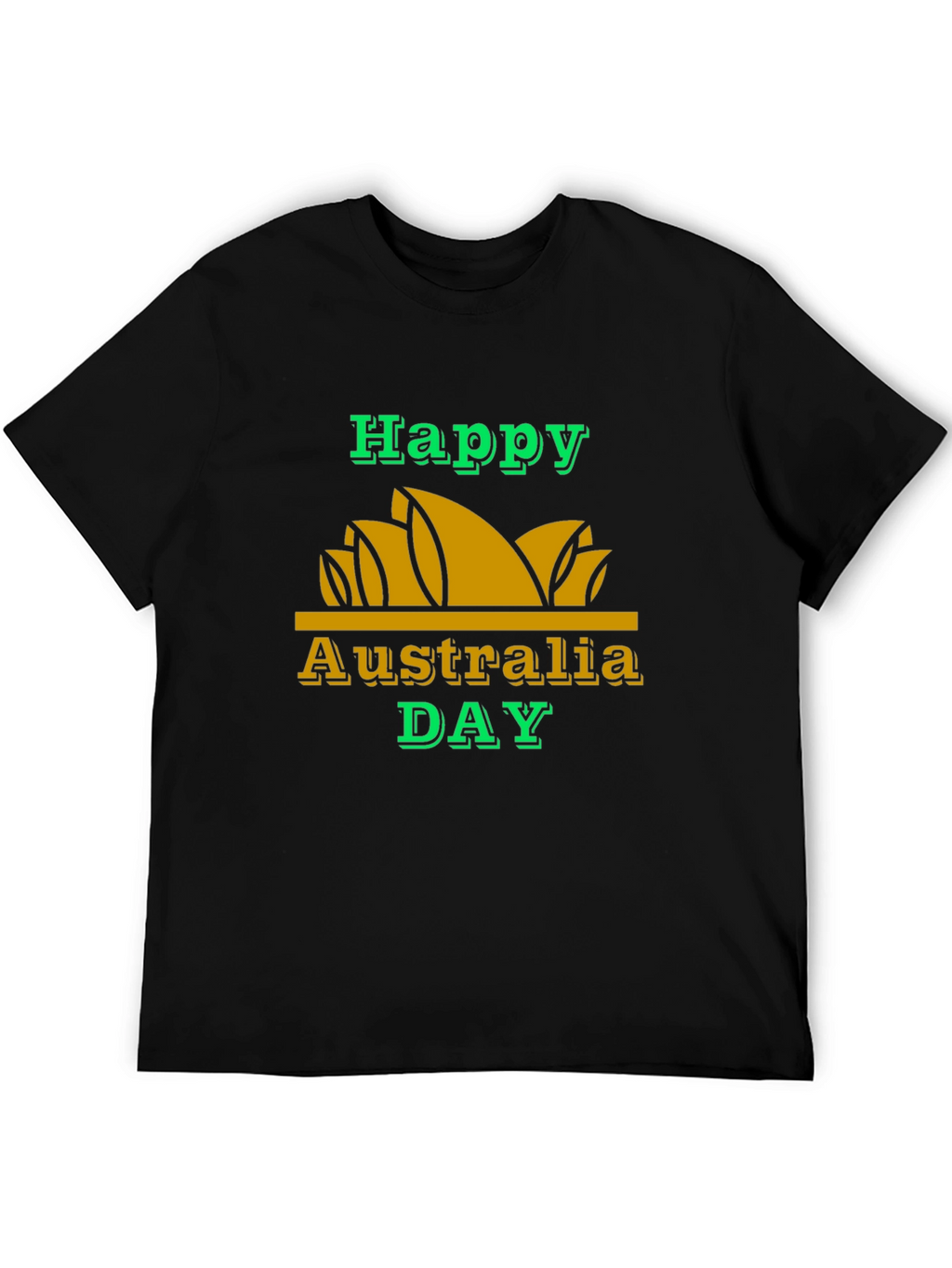 Happy Australia Day T-Shirt - Black Cotton Blend